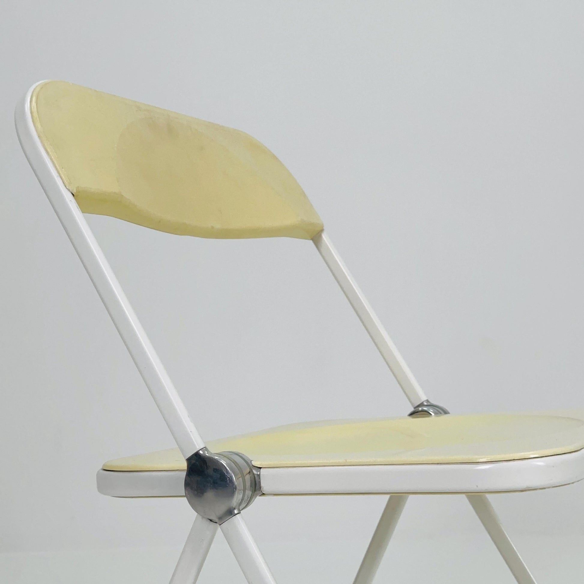 1 of 8 Mid century Italian Plia Folding cream white Chair by Giancarlo Piretti for Castelli, 1970s
