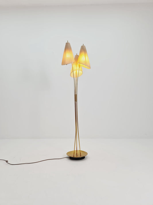 Rare German vintage floor lamp in Brass , 1950s