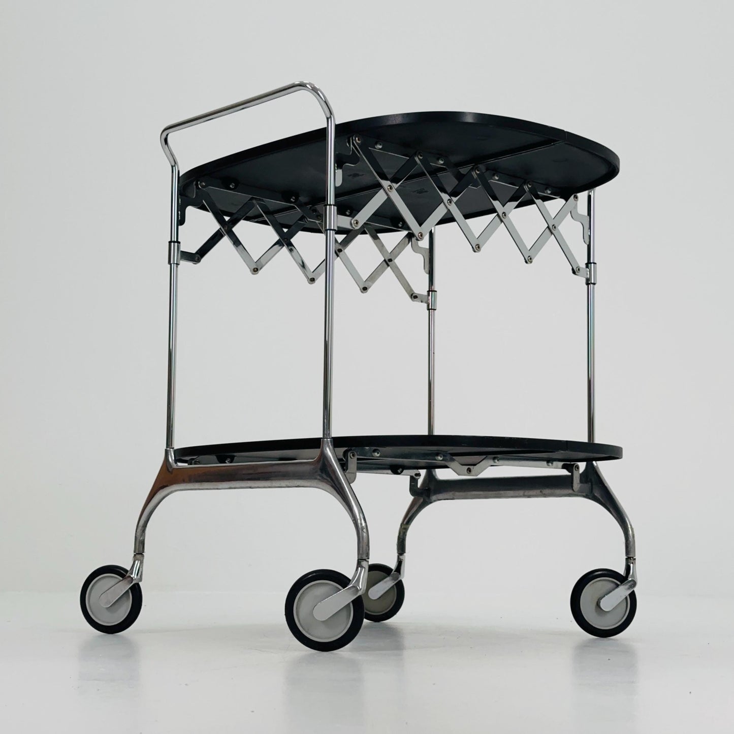 Black Gastone Dolly Trolley bar cart by Antonio Citterio and Oliver Low for Kartell Italy