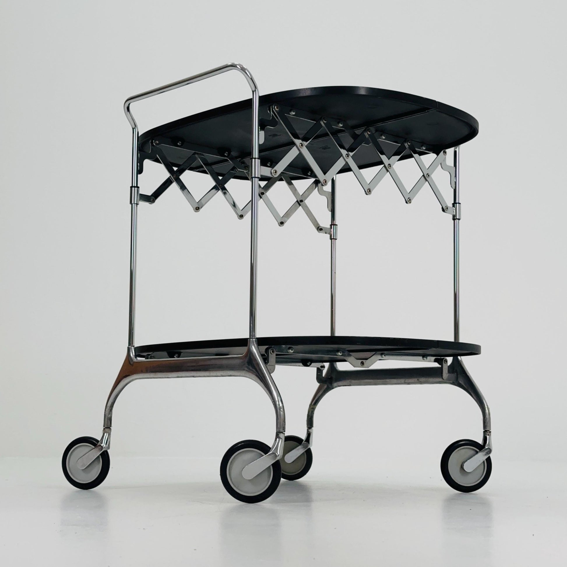 Black Gastone Dolly Trolley bar cart by Antonio Citterio and Oliver Low for Kartell Italy