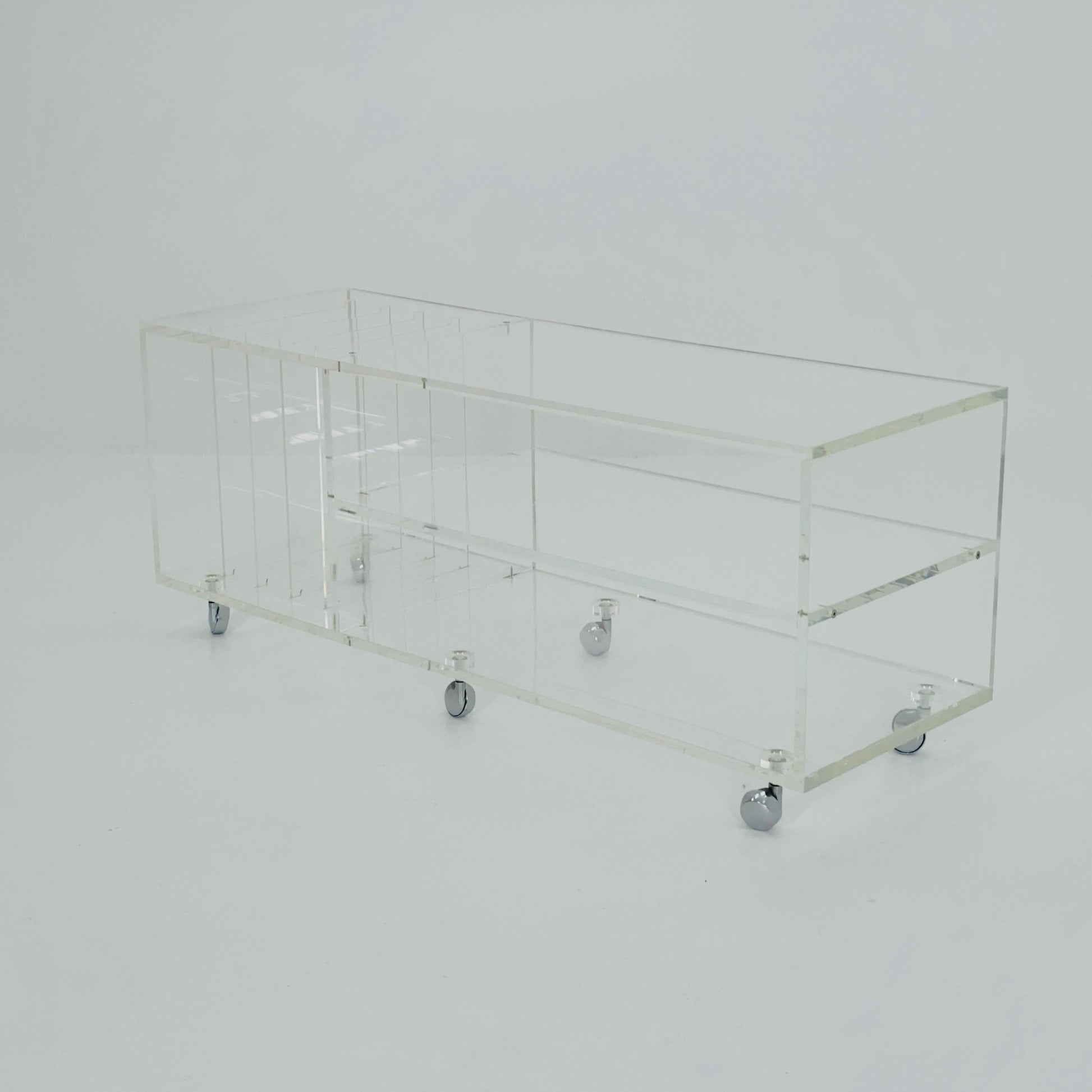 Space age Plexiglass vinyl coffee table - sideboard /Trolly by Michel Dumas for Roche Bobois 1970s