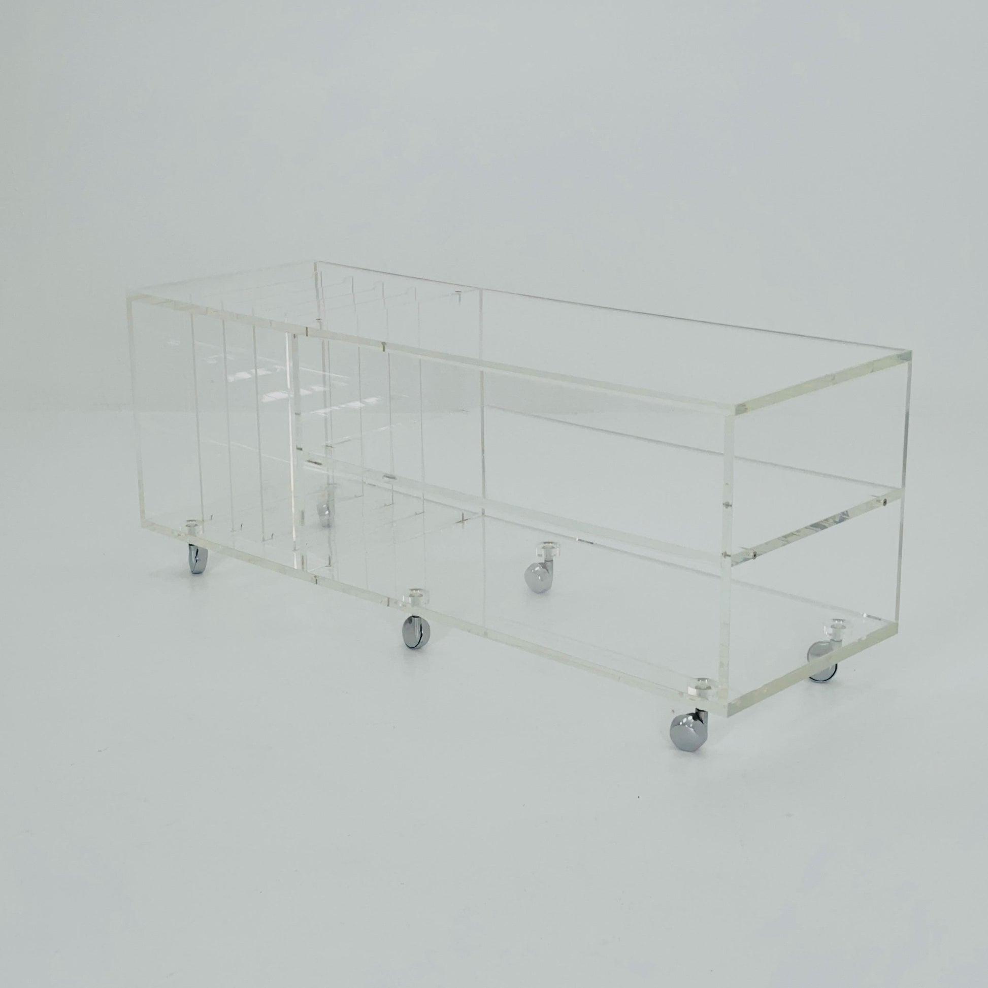 Space age Plexiglass vinyl coffee table - sideboard /Trolly by Michel Dumas for Roche Bobois 1970s