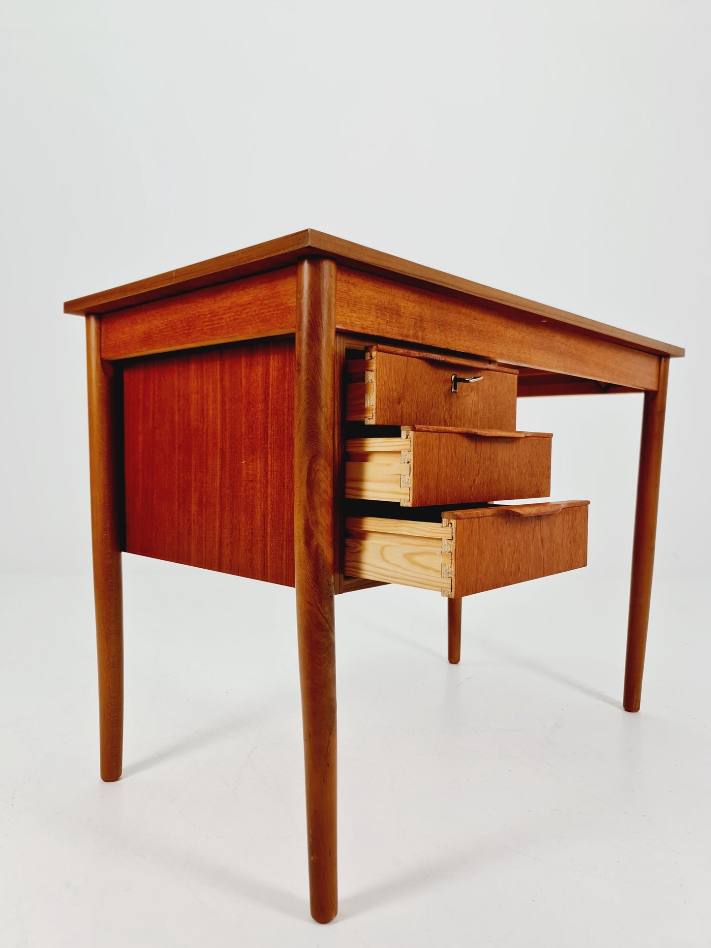 Mid century Danish teak desk By Gunnar Nielsen for Tiberaard 1960s