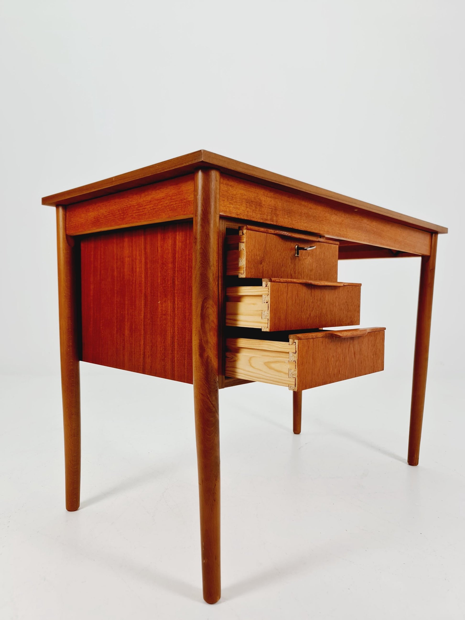 Mid century Danish teak desk By Gunnar Nielsen for Tiberaard 1960s