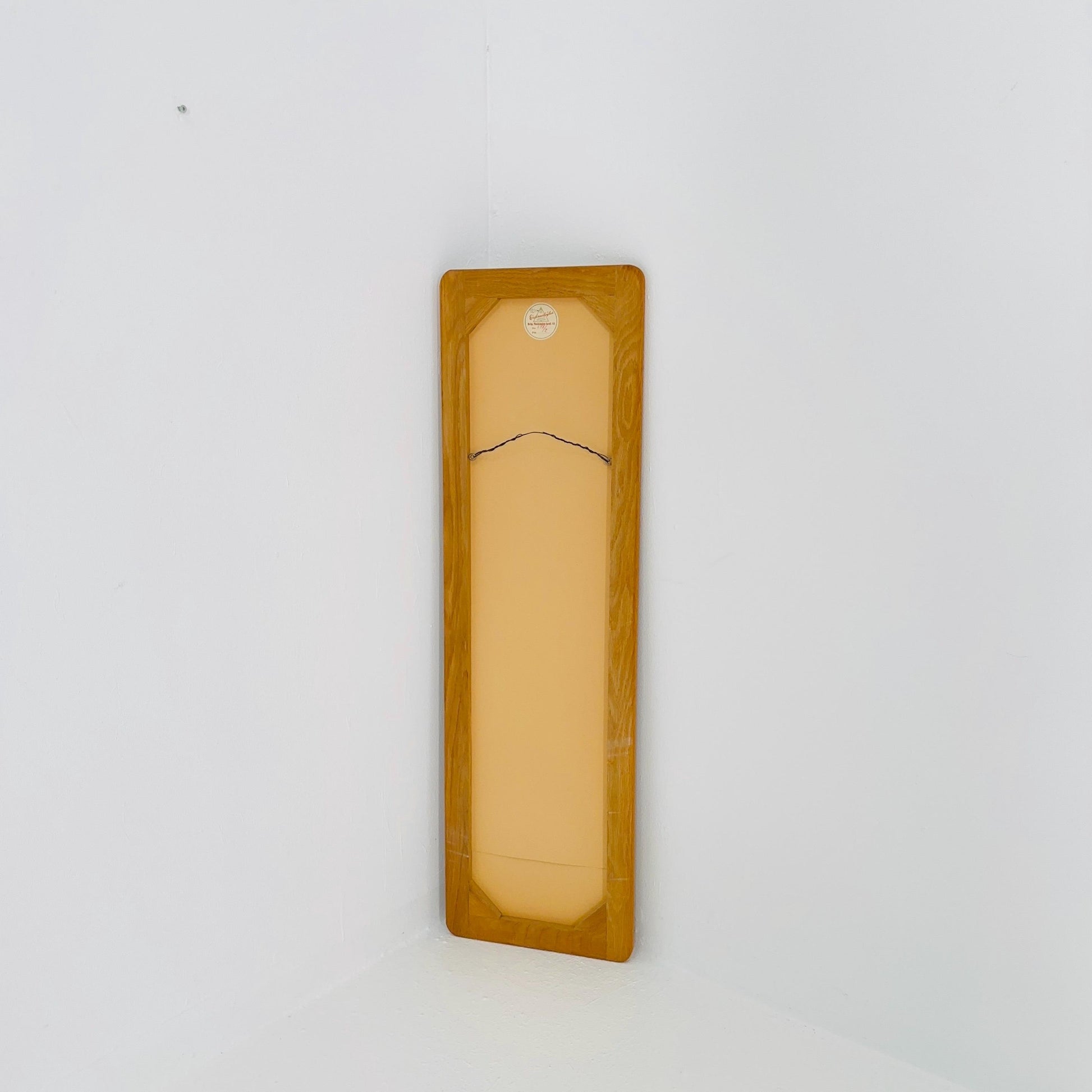 Mid century Scandinavian Teak Mirror with Curved Glass, by Eriksmålaglas Sweden 1960s