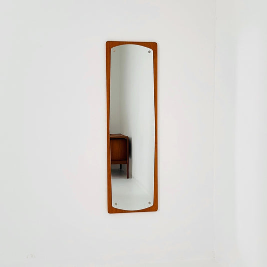 Mid century Scandinavian Mirror with Curved Glass, by Eriksmålaglas Sweden 1960s
