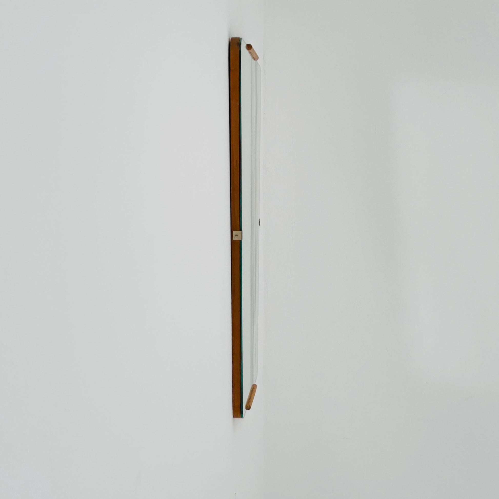 Mid century Scandinavian Mirror with Curved Glass, by Eriksmålaglas Sweden 1960s