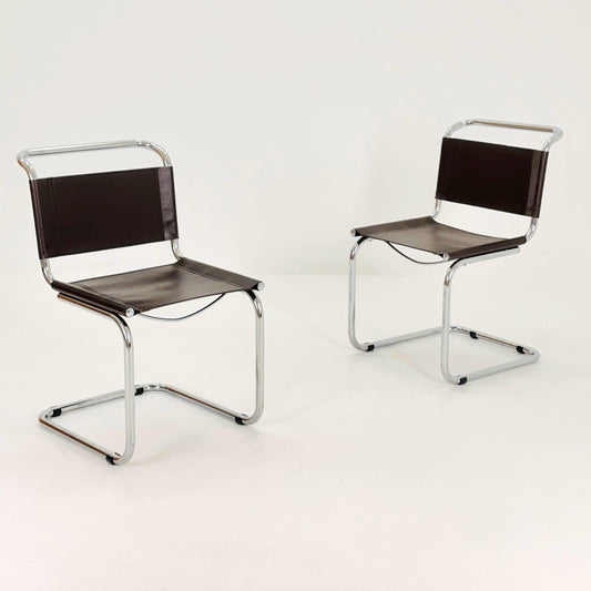 Set of 2 Mid-Century Vintage S33 Chairs by Mart Stam, Germany, 1980s – Bauhaus Design