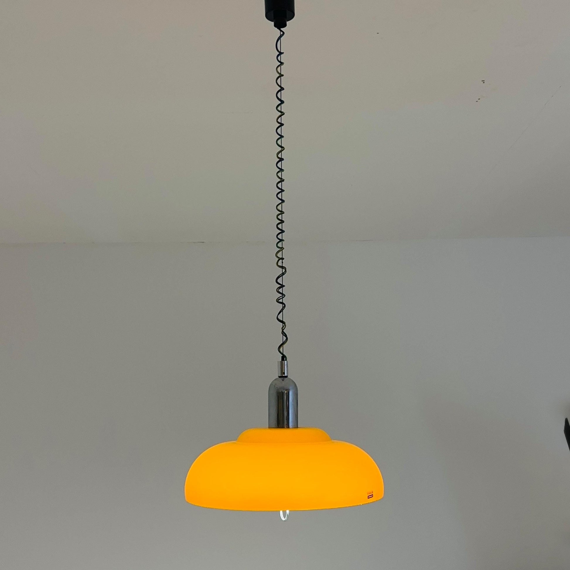 Space Age Orange Adjustable Pendant Lamp by Starlux, 1970s