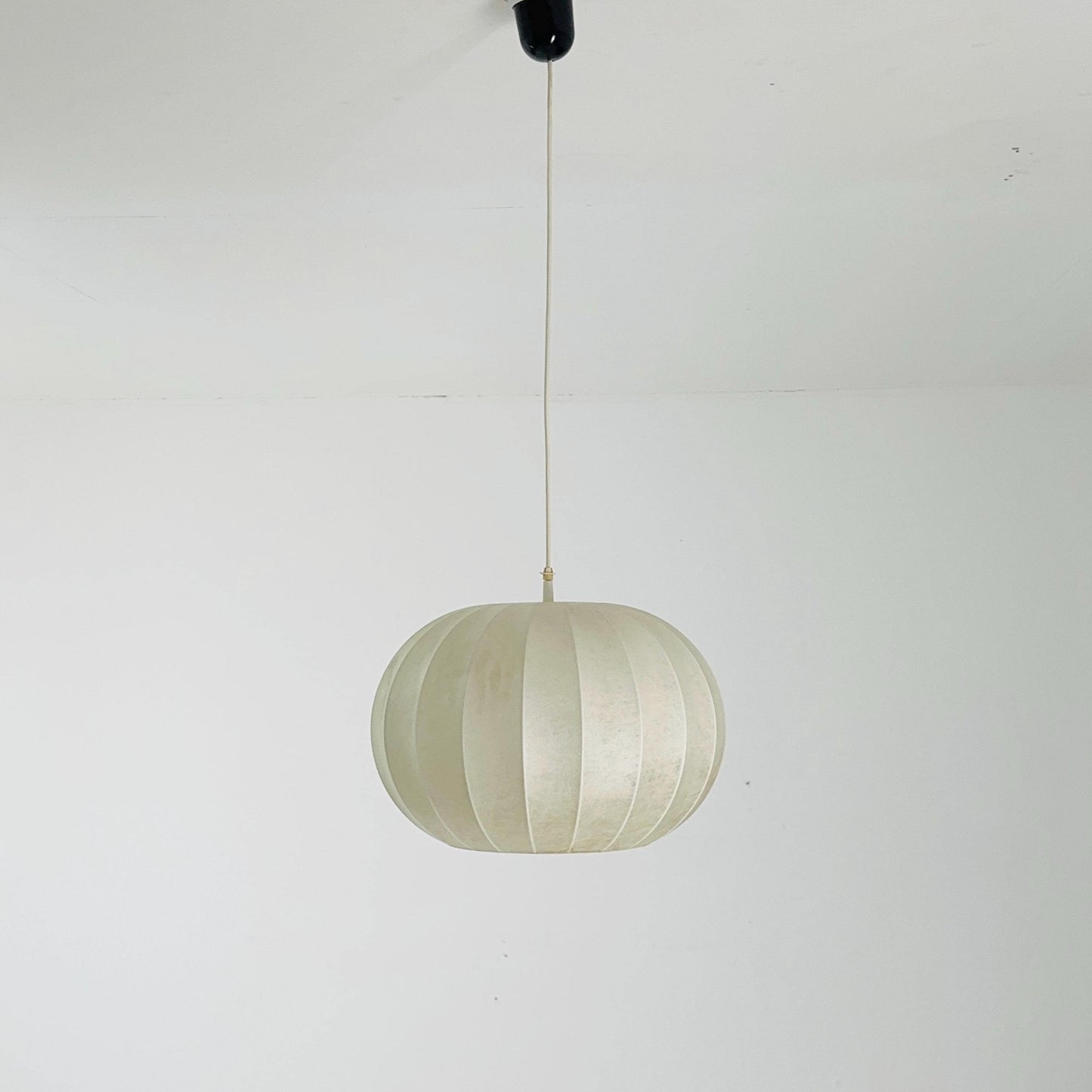 Mid-Century Italian Round Cocoon Pendant Lamp by Achille Castiglioni 1960s
