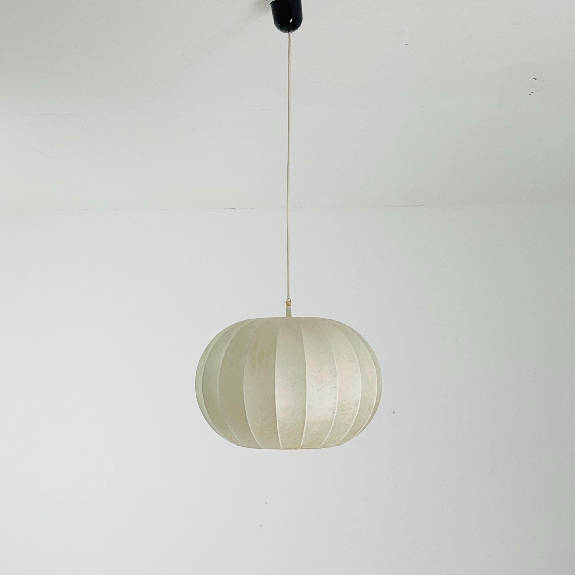 Mid-Century Italian Round Cocoon Pendant Lamp by Achille Castiglioni 1960s