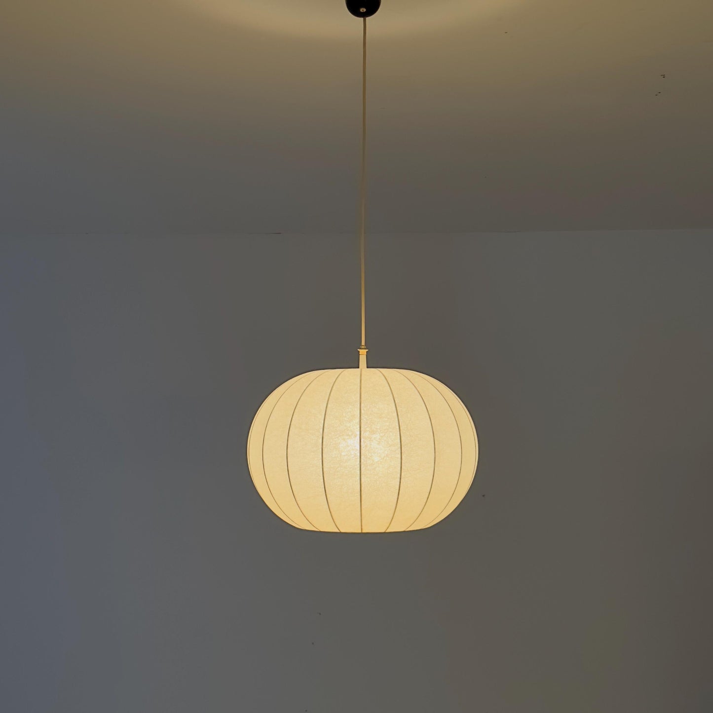 Mid-Century Italian Round Cocoon Pendant Lamp by Achille Castiglioni 1960s