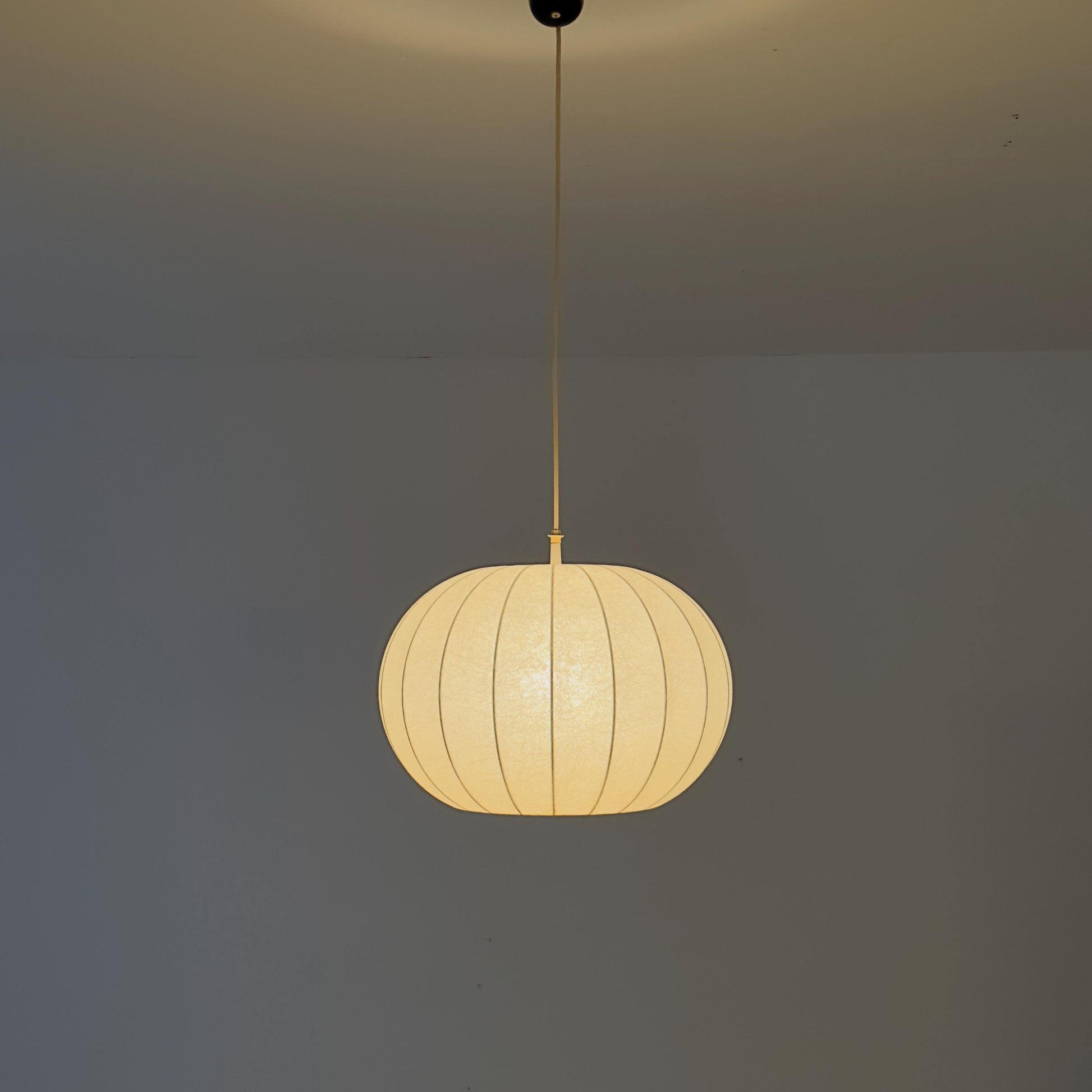 Mid-Century Italian Round Cocoon Pendant Lamp by Achille Castiglioni 1960s