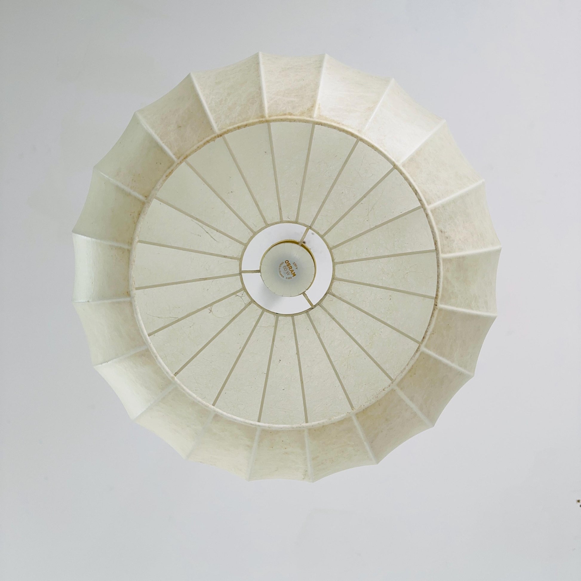 Mid-Century Italian Round Cocoon Pendant Lamp by Achille Castiglioni 1960s