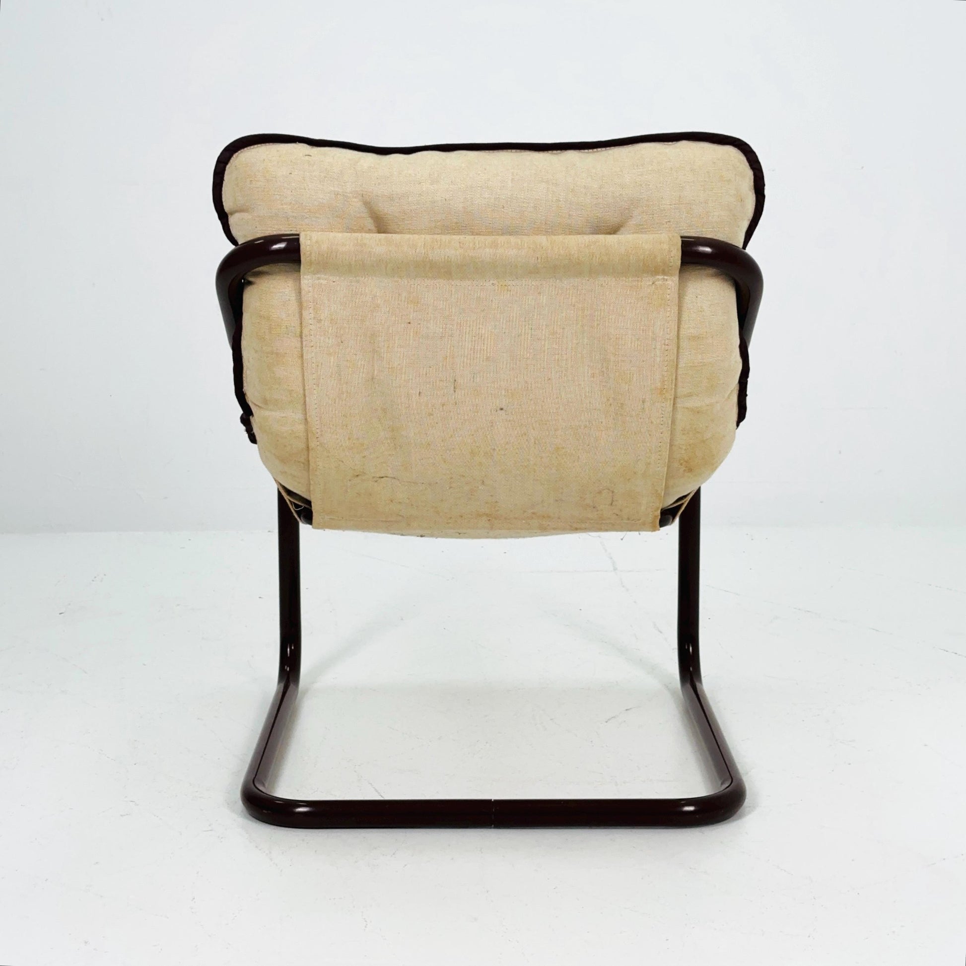 Mid century century Bauhaus tubular canvas armchair for Tomas Jelinek by IKEA 1980s