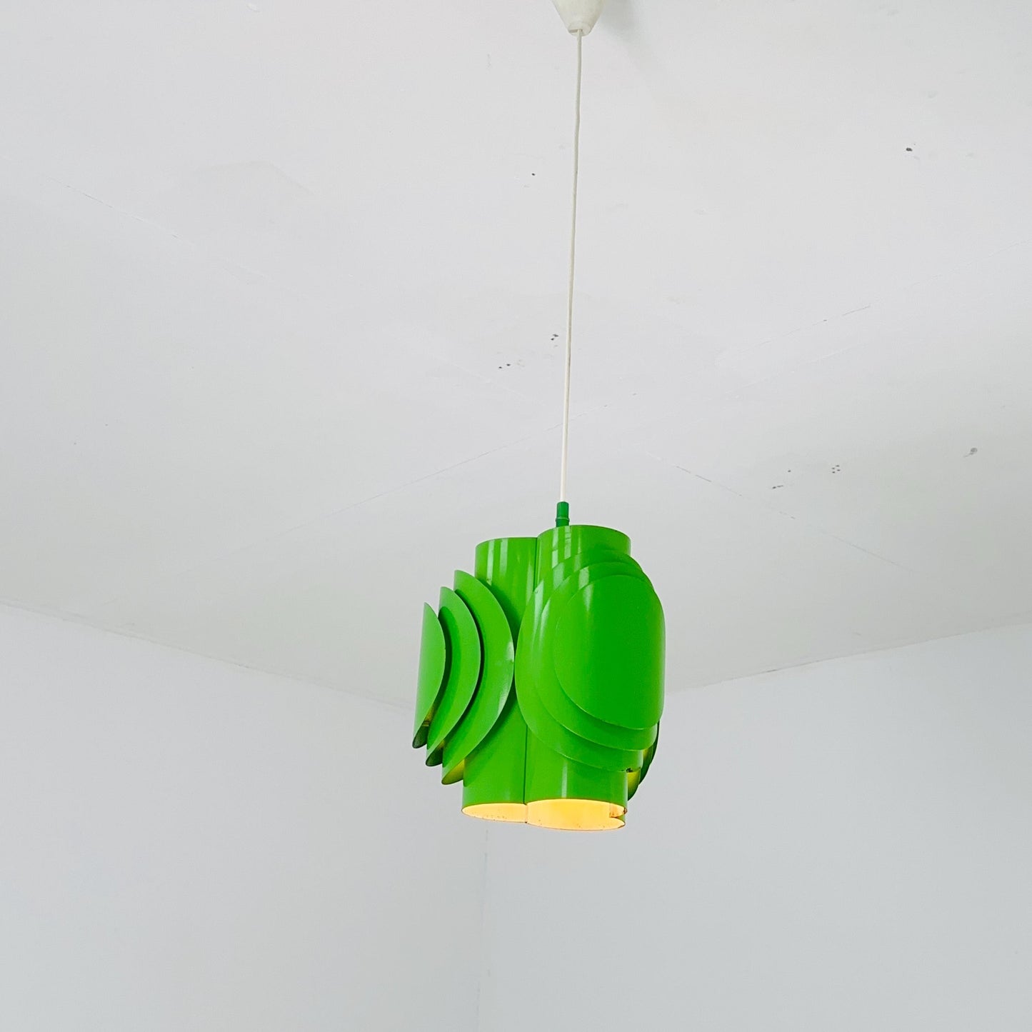Mid-Century Danish Metal Pendant Green Lamp by Lyfa / Kay Korbing – Fog & Mørup, Denmark 1970s