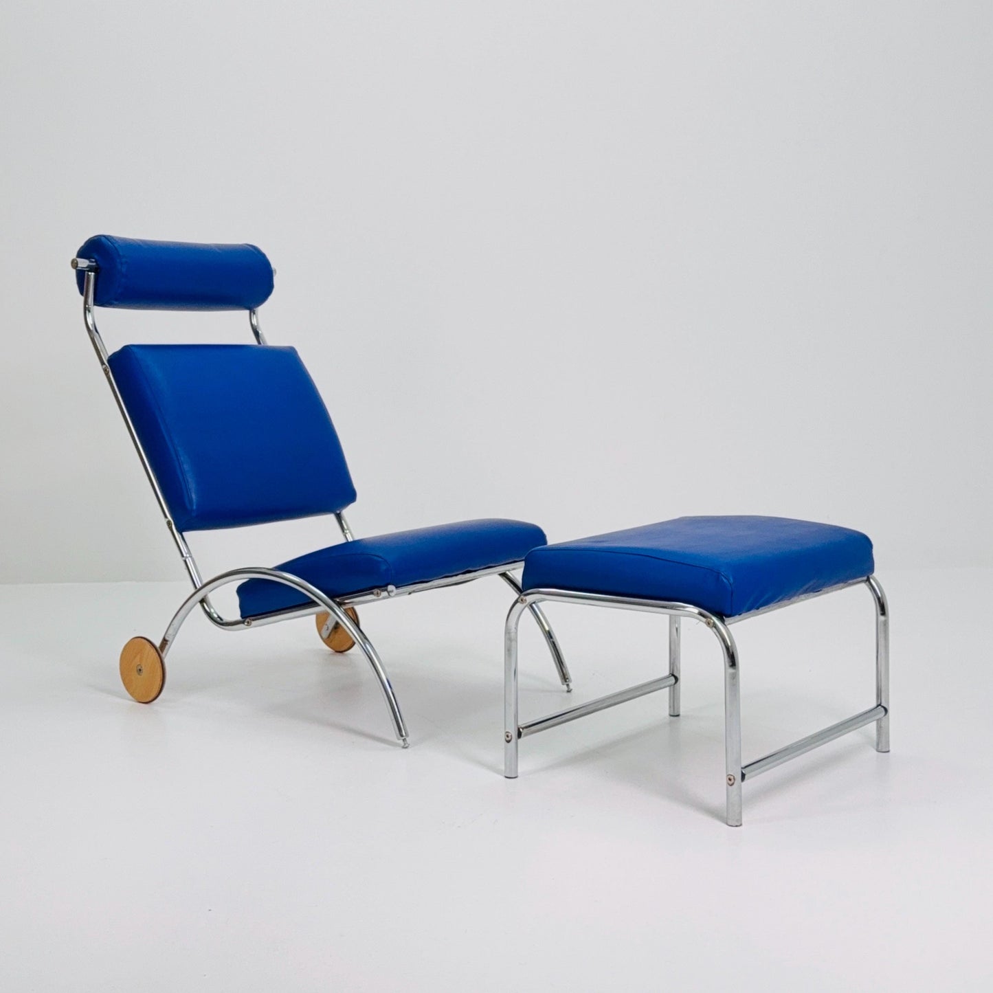 Mid-Century Bauhaus Peter Maly Lounge Chair & Ottoman, Germany 1980s