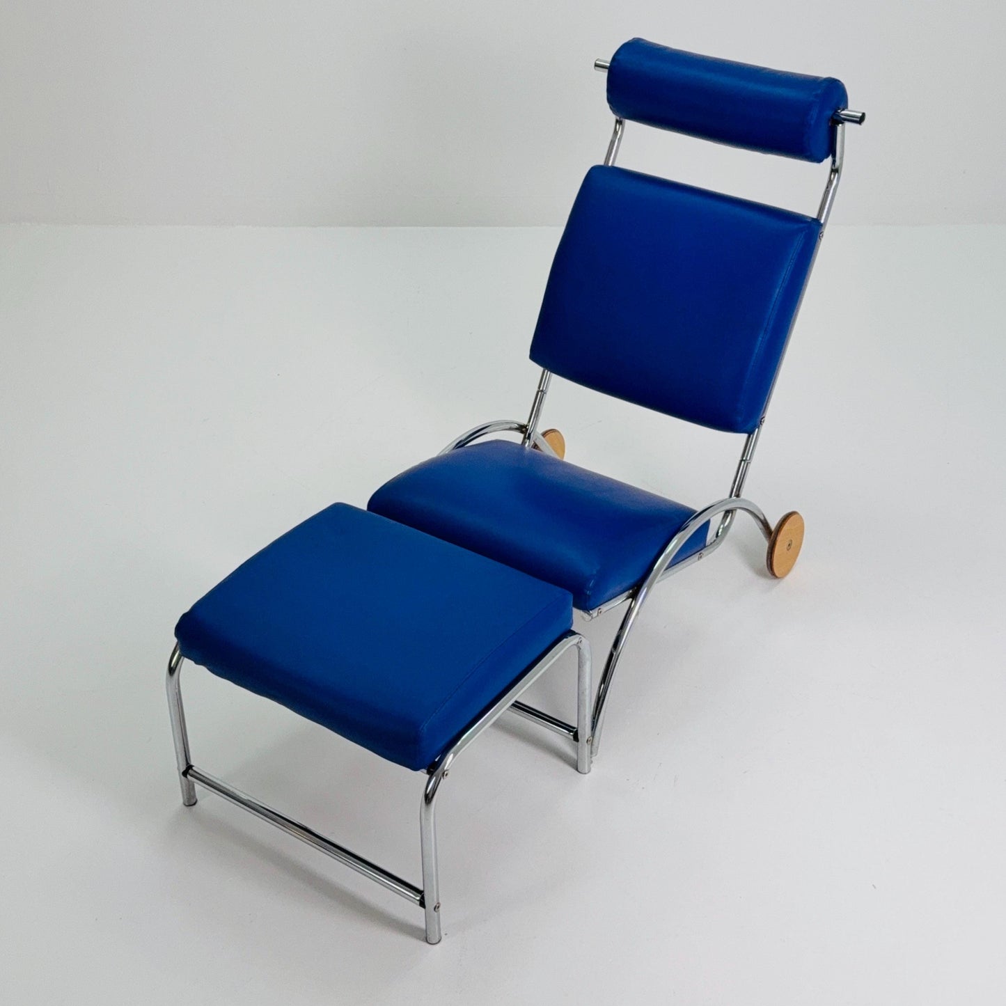 Mid-Century Bauhaus Peter Maly Lounge Chair & Ottoman, Germany 1980s