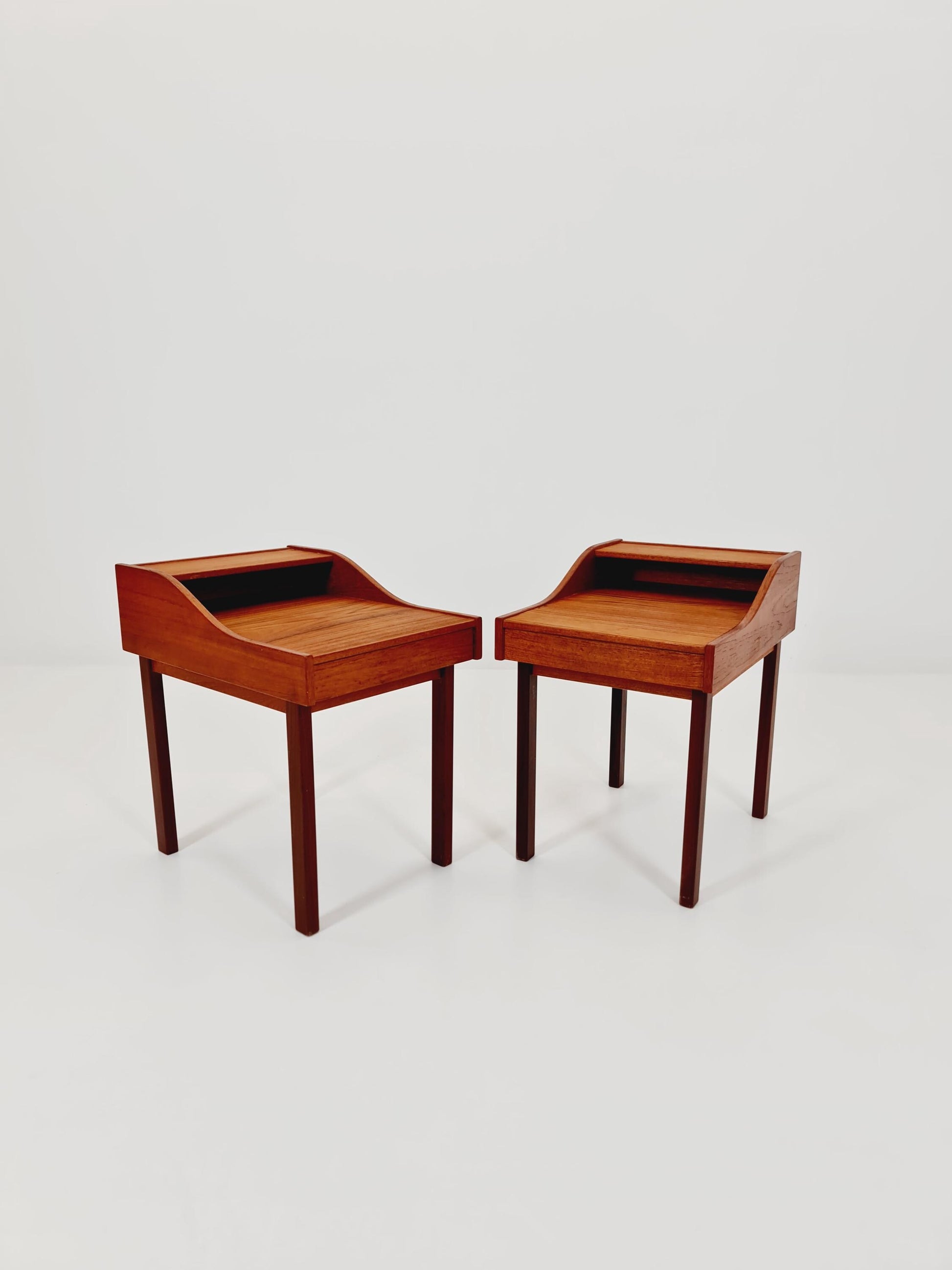 Rare Danish MidCentury teak nightstands / bedside tables, 1960s