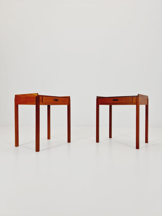 Pair of Dansih Midcentury Teak Vintage Side table/ Bedside table/ Night stand 1960s