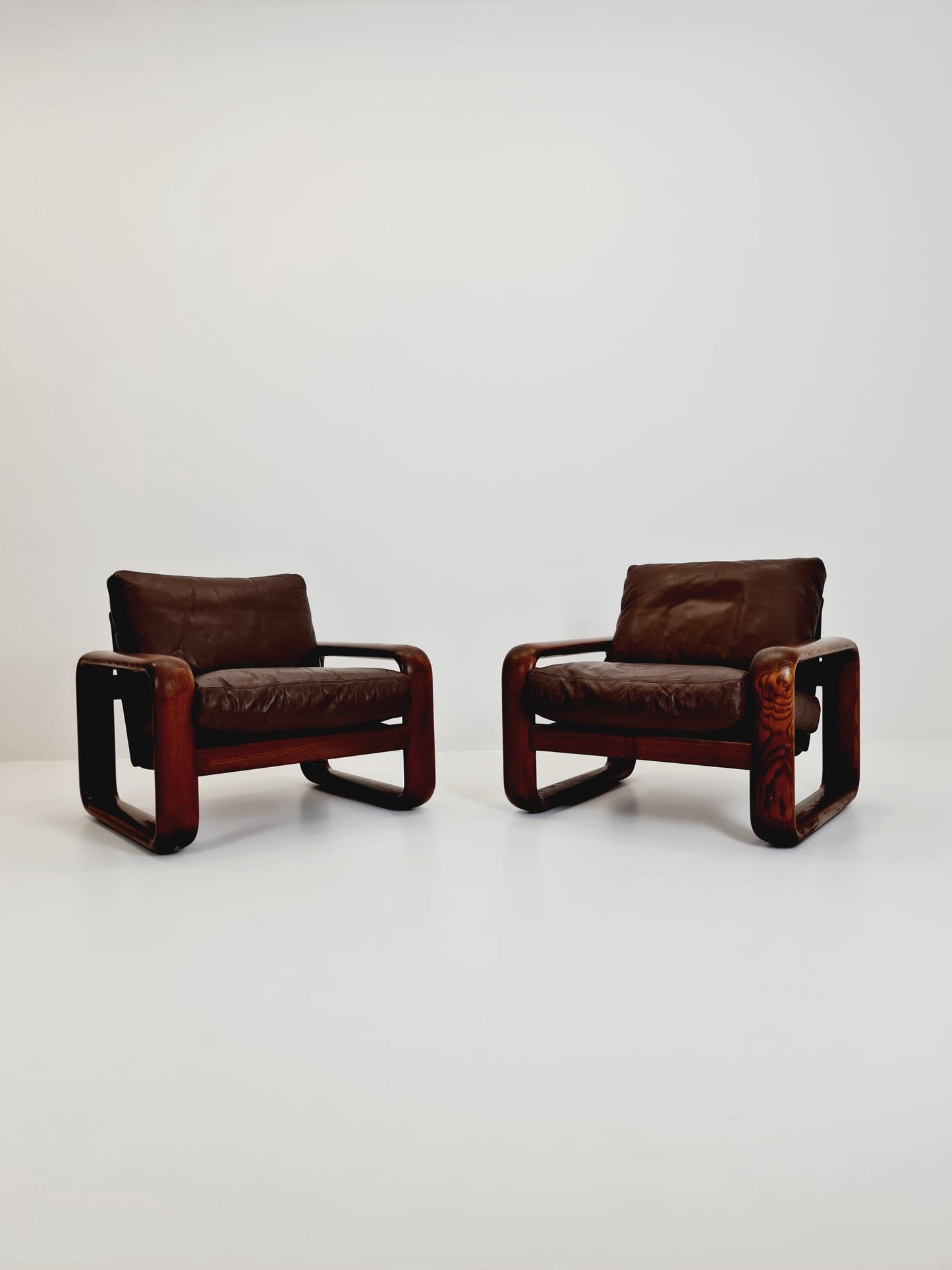 Rare Mid century German easy lounge chairs by Burkhard Vogtherr for Rosenthal 1970s , Set of 2