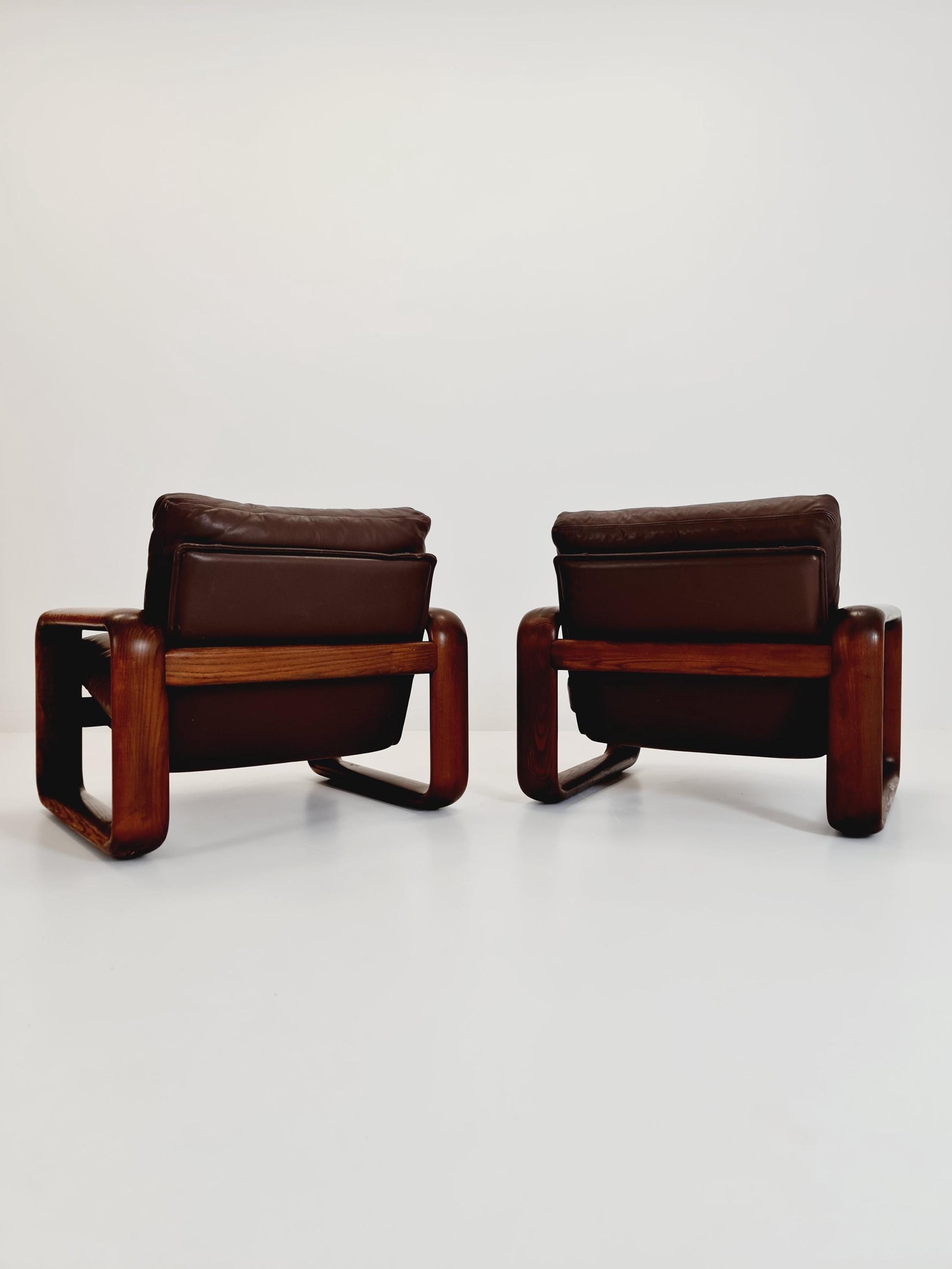 Rare Mid century German easy lounge chairs by Burkhard Vogtherr for Rosenthal 1970s , Set of 2