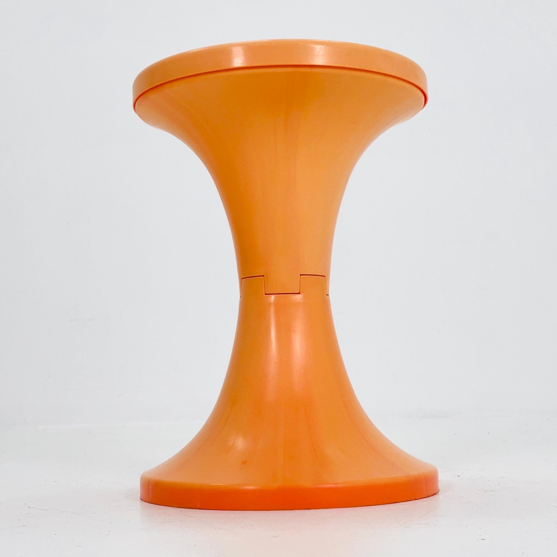 Retro tulip orange stool by Dynaware 1970s