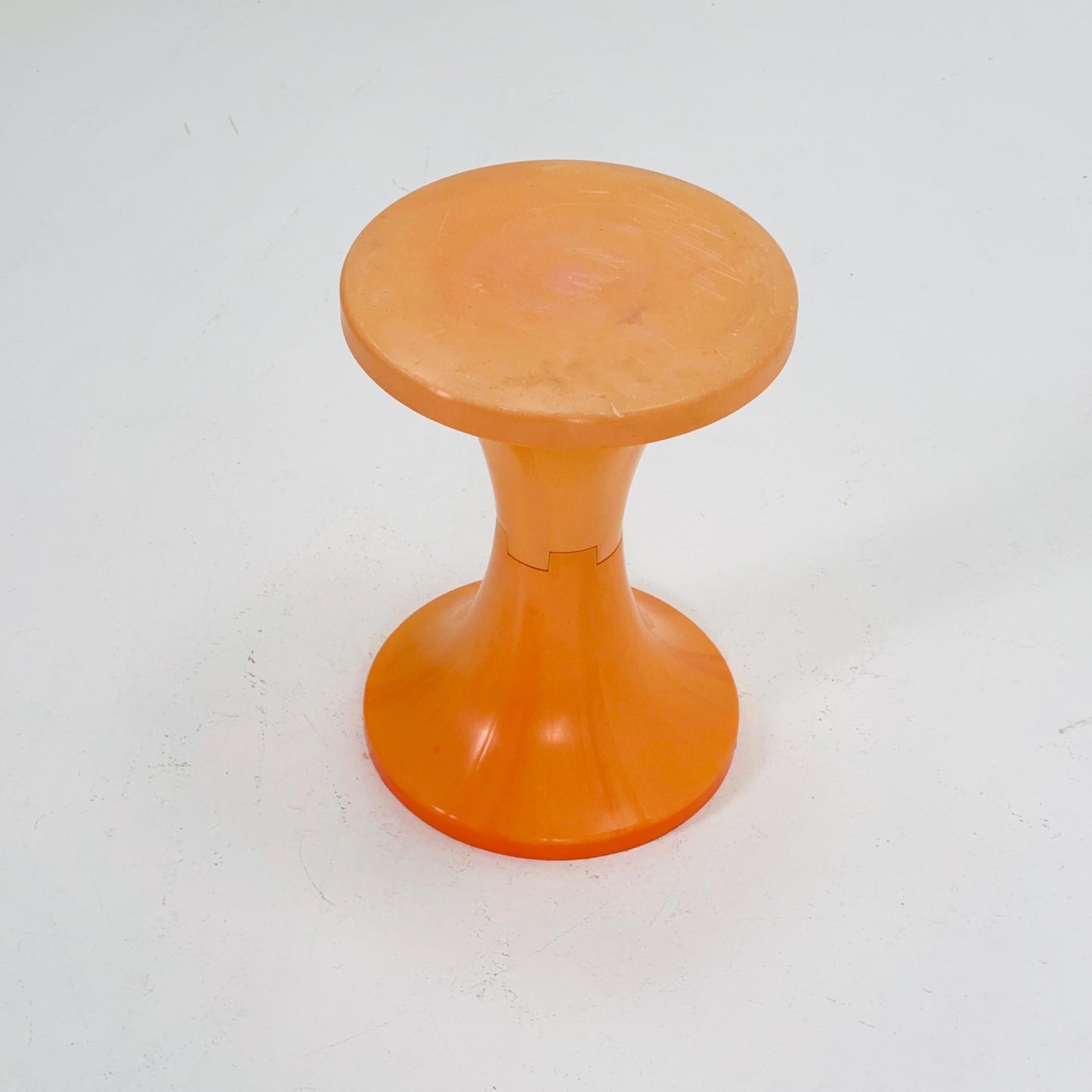 Retro tulip orange stool by Dynaware 1970s