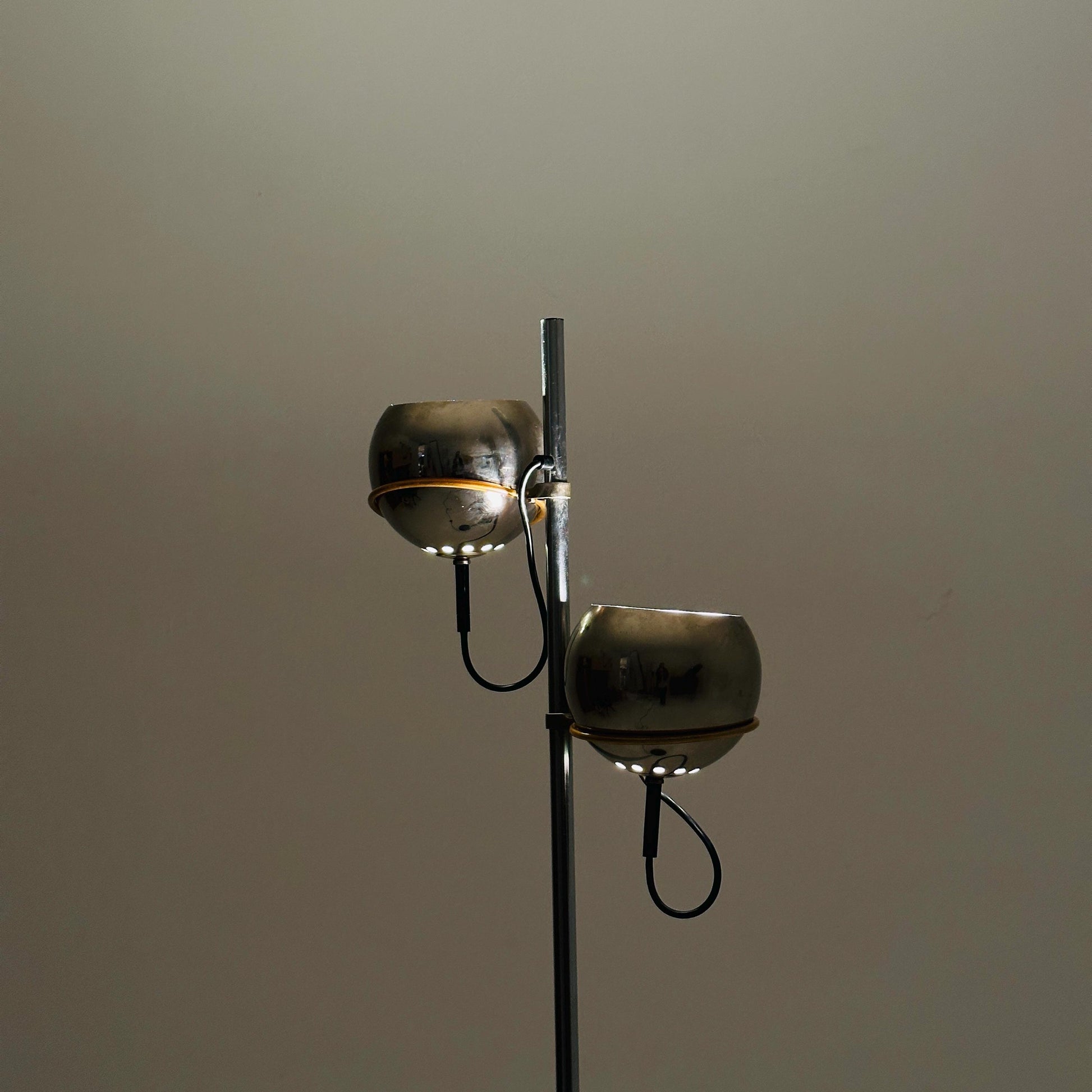 Space Age 2-Ball chrome floor lamp, Germany, 1970s