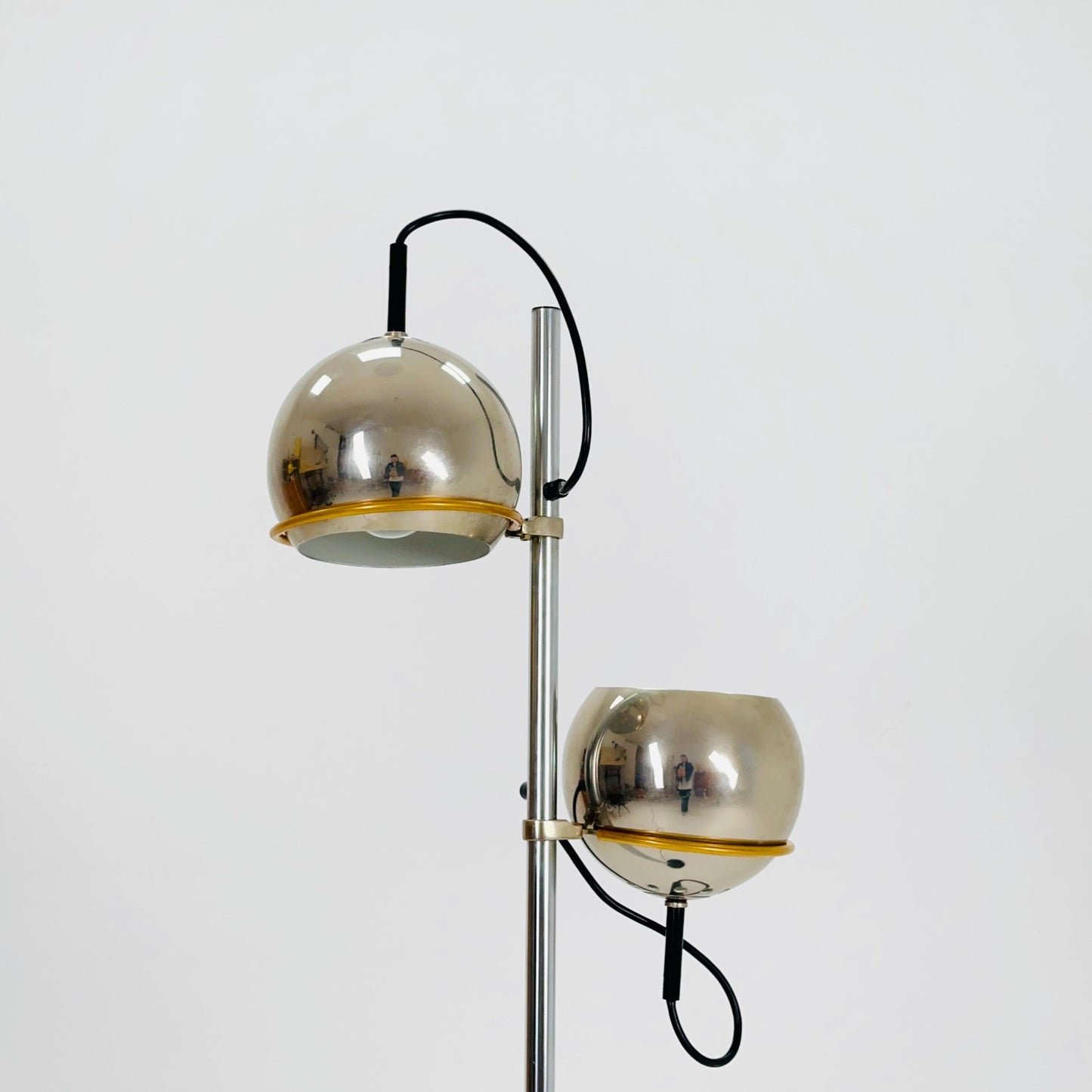 Space Age 2-Ball chrome floor lamp, Germany, 1970s