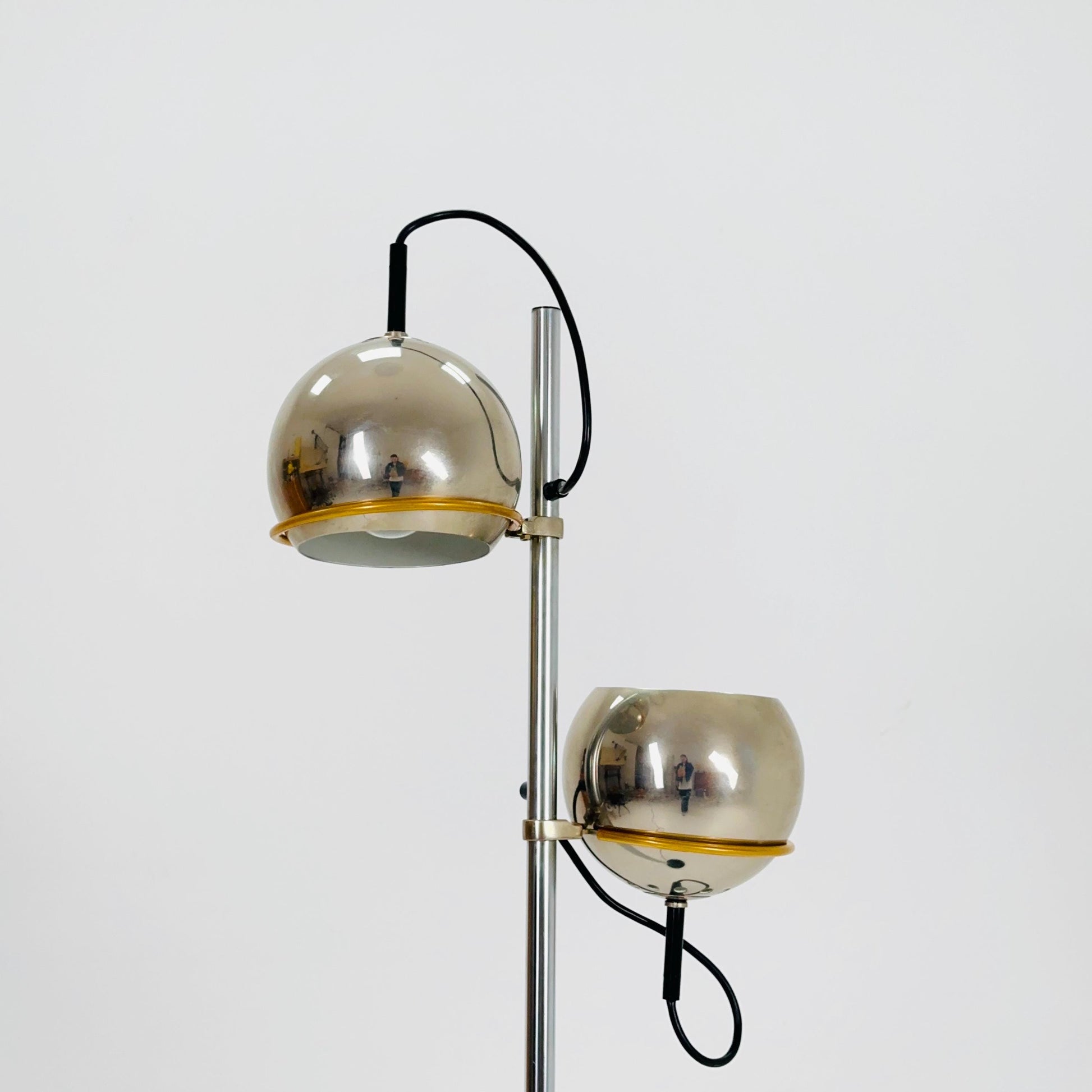 Space Age 2-Ball chrome floor lamp, Germany, 1970s