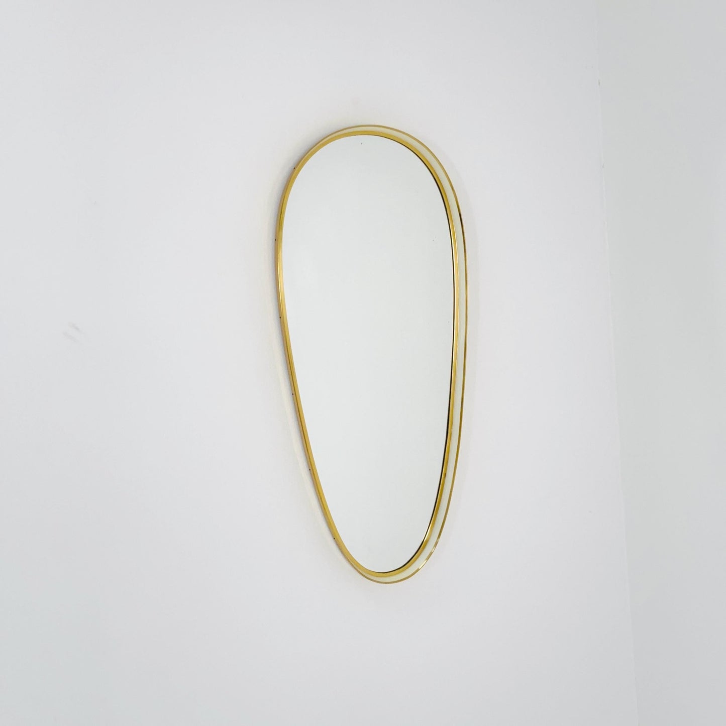 Huge Mid-Century Modern wall mirror with brass frame by Münchener Zierspiegel, 1950s