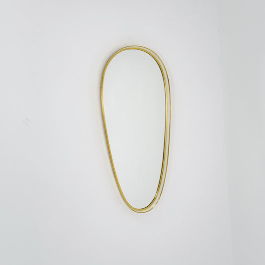 Huge Mid-Century Modern wall mirror with brass frame by Münchener Zierspiegel, 1950s