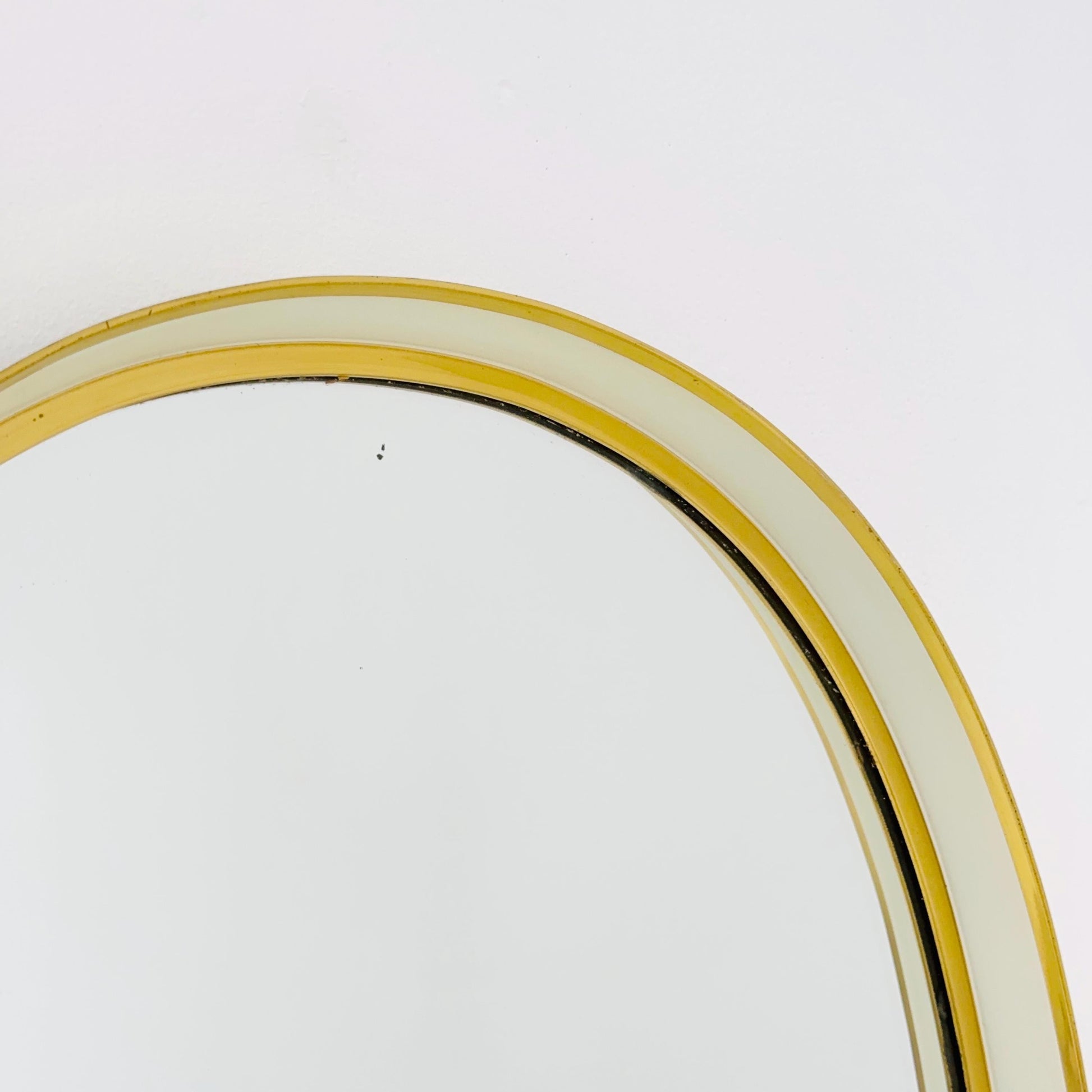 Huge Mid-Century Modern wall mirror with brass frame by Münchener Zierspiegel, 1950s