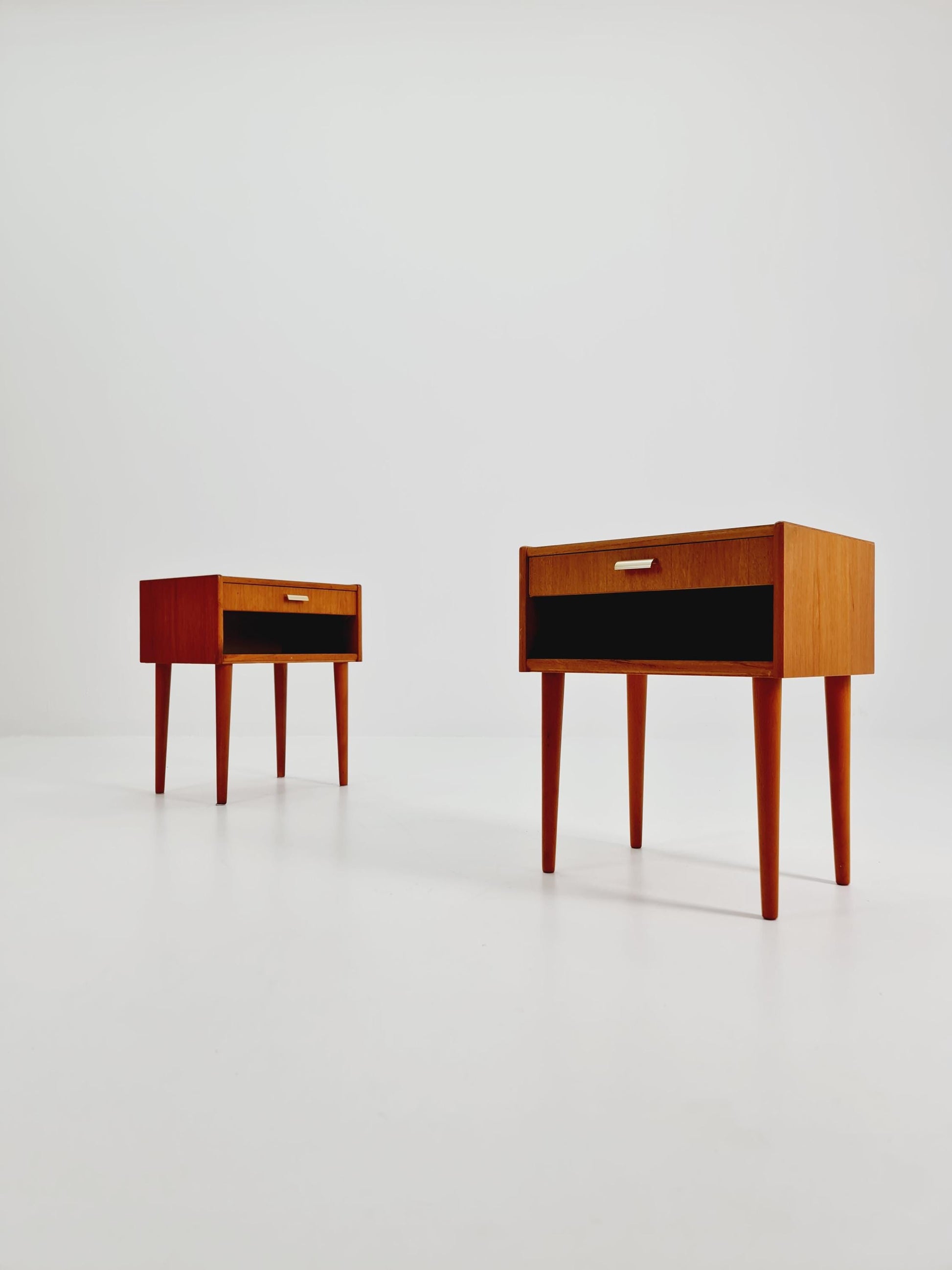 Mid century Danish teak side tables/ Bedside tables/ Nightstands, Denmark, 1960s, set of 2