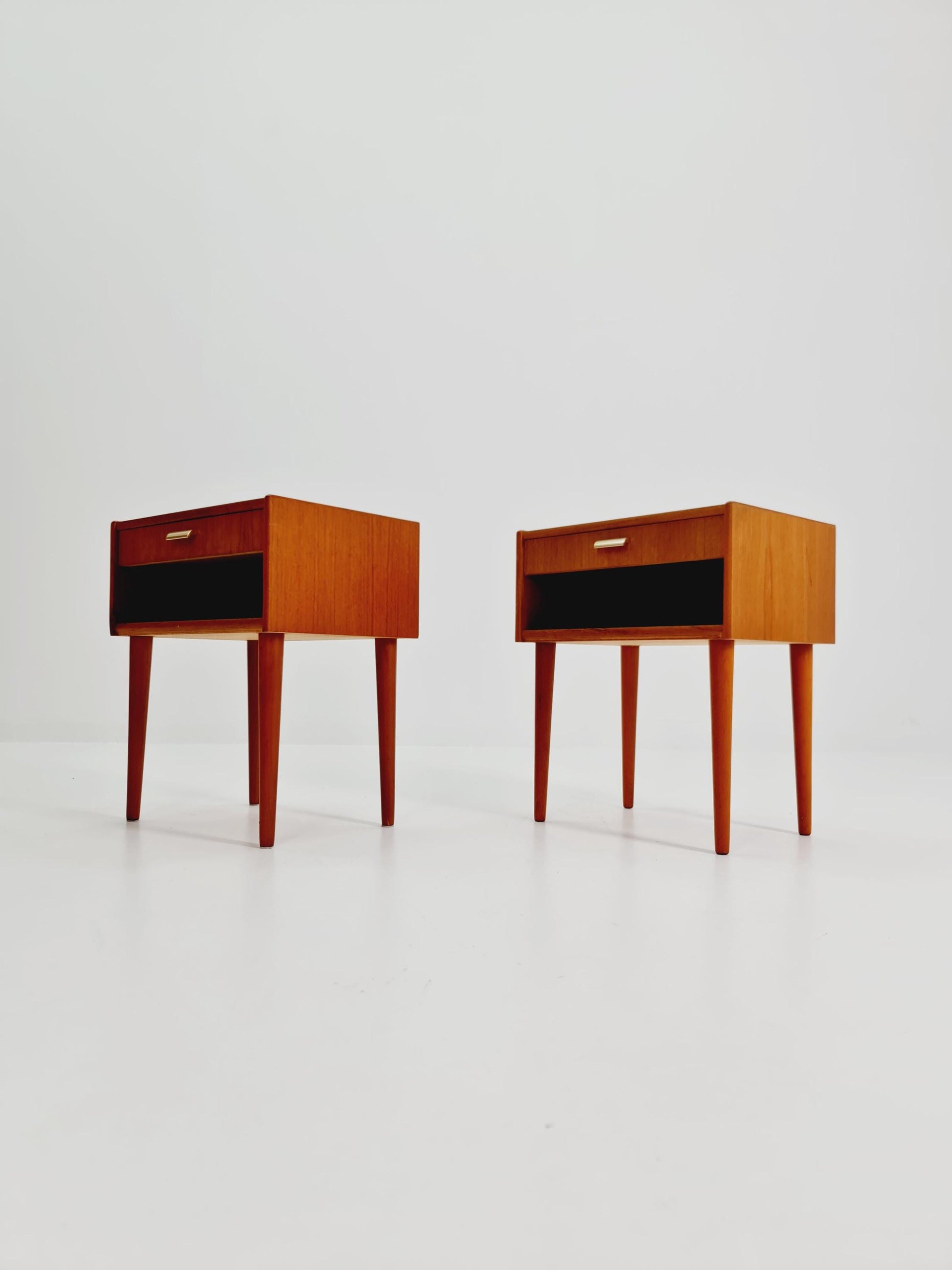 Mid century Danish teak side tables/ Bedside tables/ Nightstands, Denmark, 1960s, set of 2