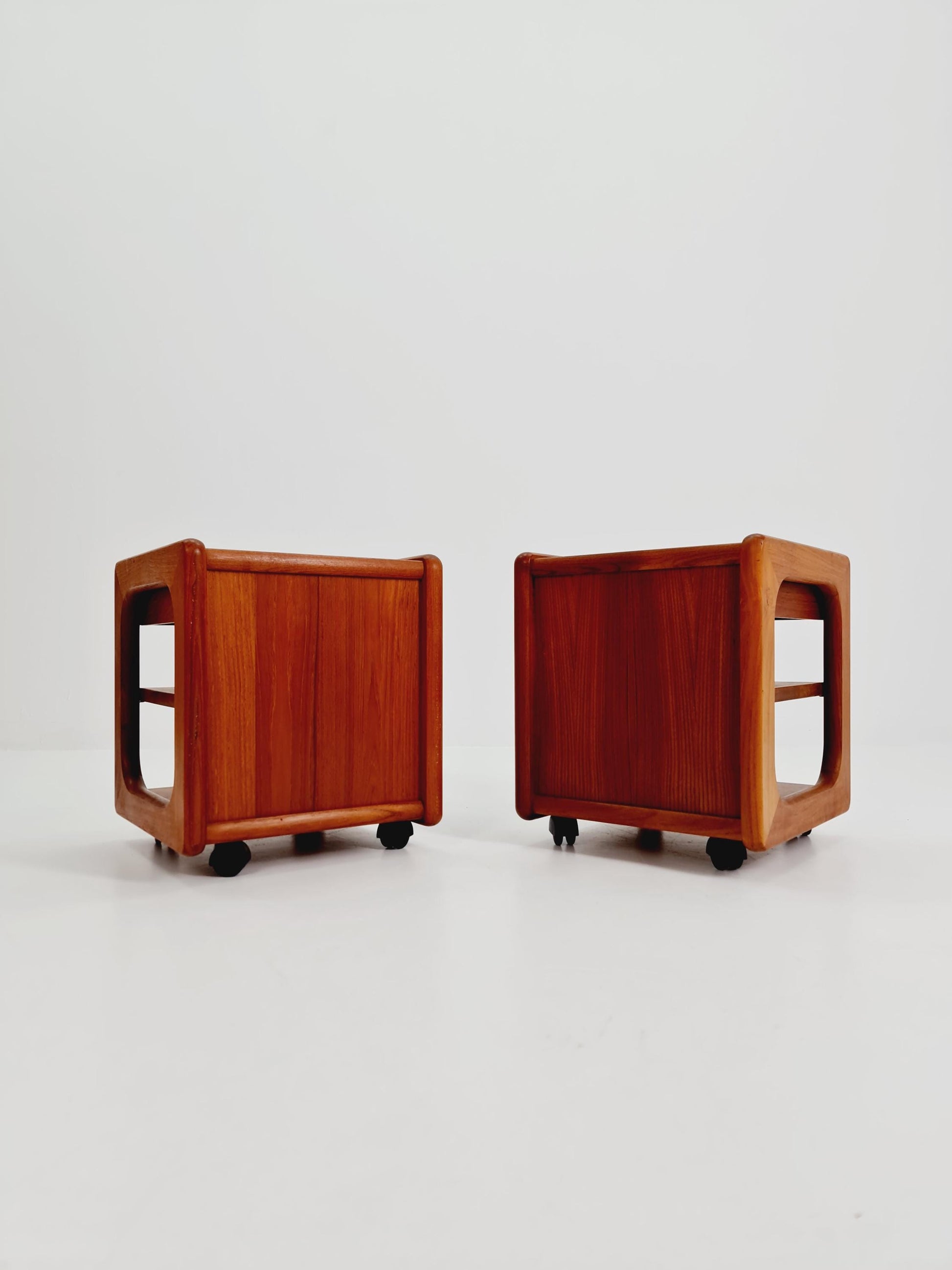 Pair of Midcentury Danish Solid teak vintage Side table/ Bedside table/ Night stand, 1970s