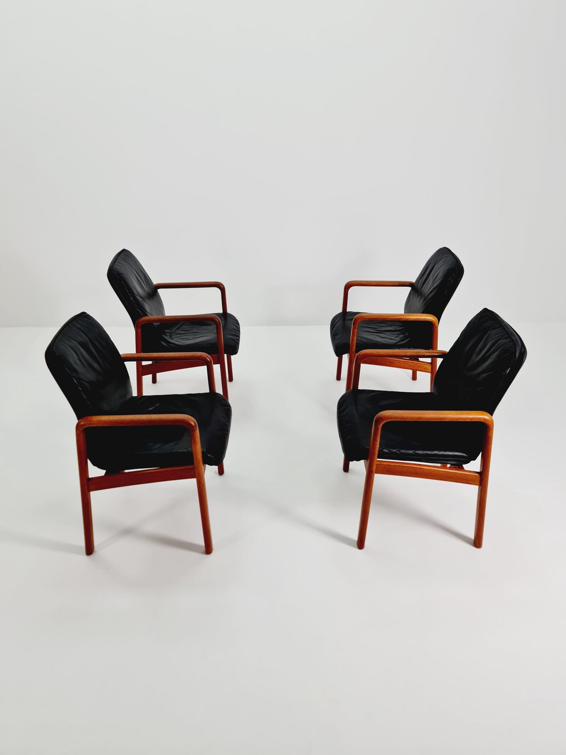 Mid Century Danish solid teak dining Armchairs by Dyrlund, 1970s