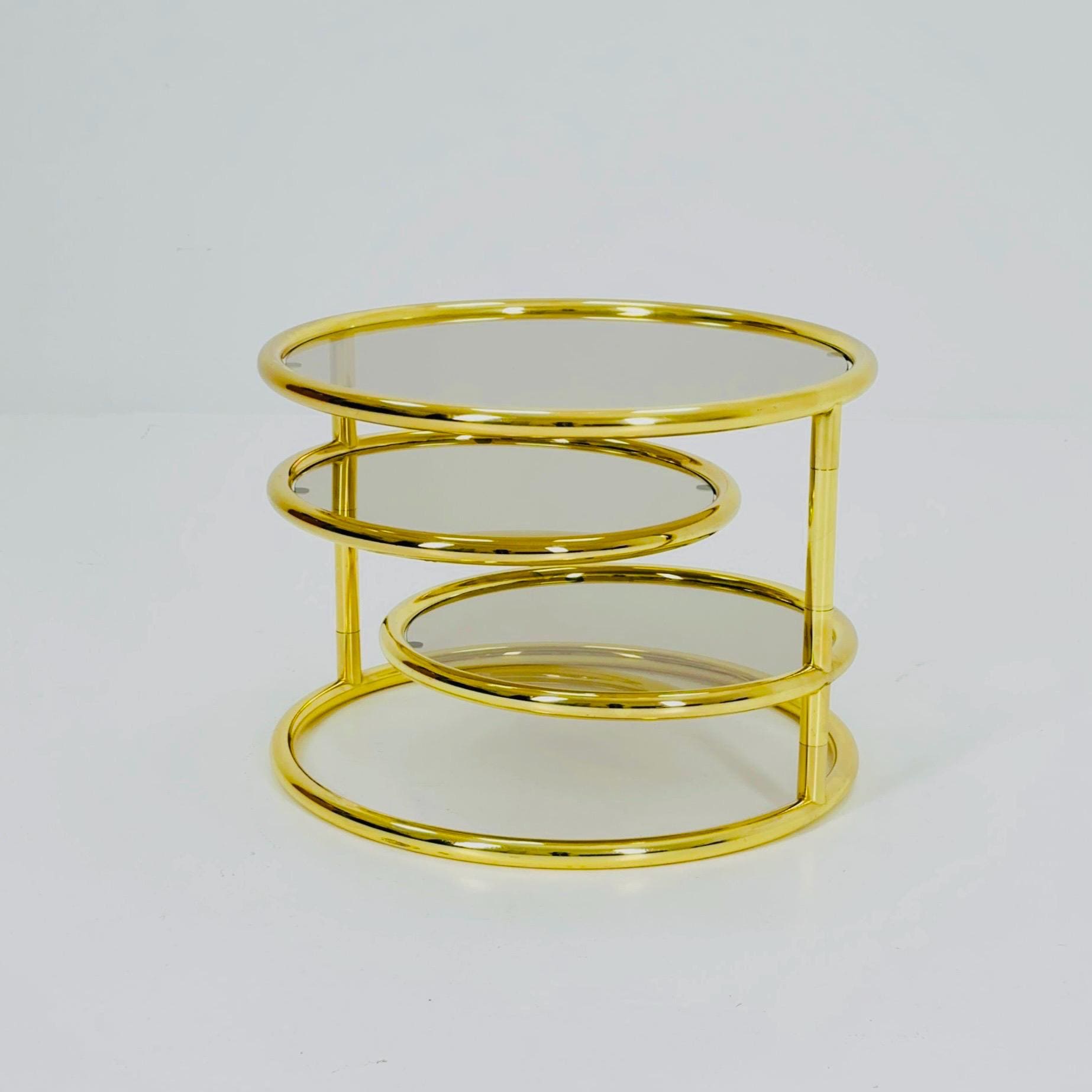 Mid Century coffee table with 3 swivel levels by Milo Baughman Italy 1970s