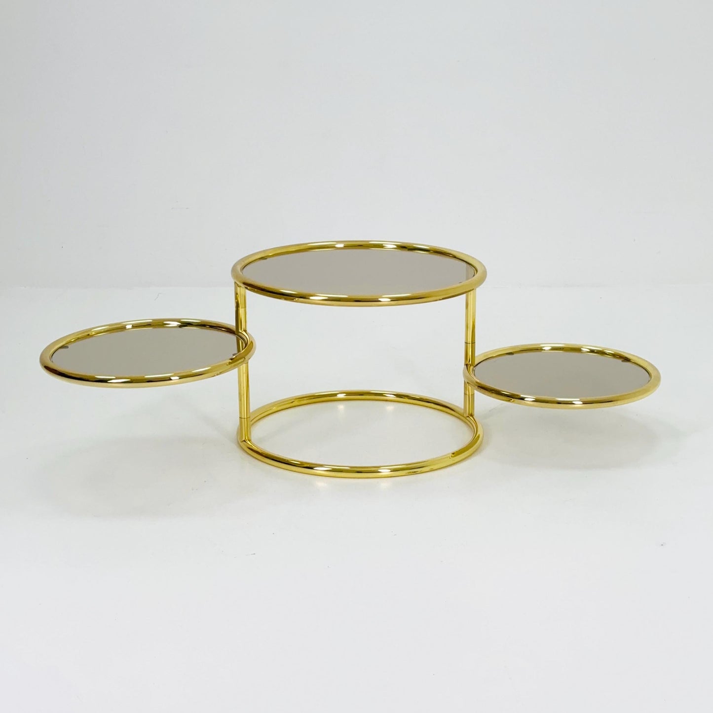 Mid Century coffee table with 3 swivel levels by Milo Baughman Italy 1970s