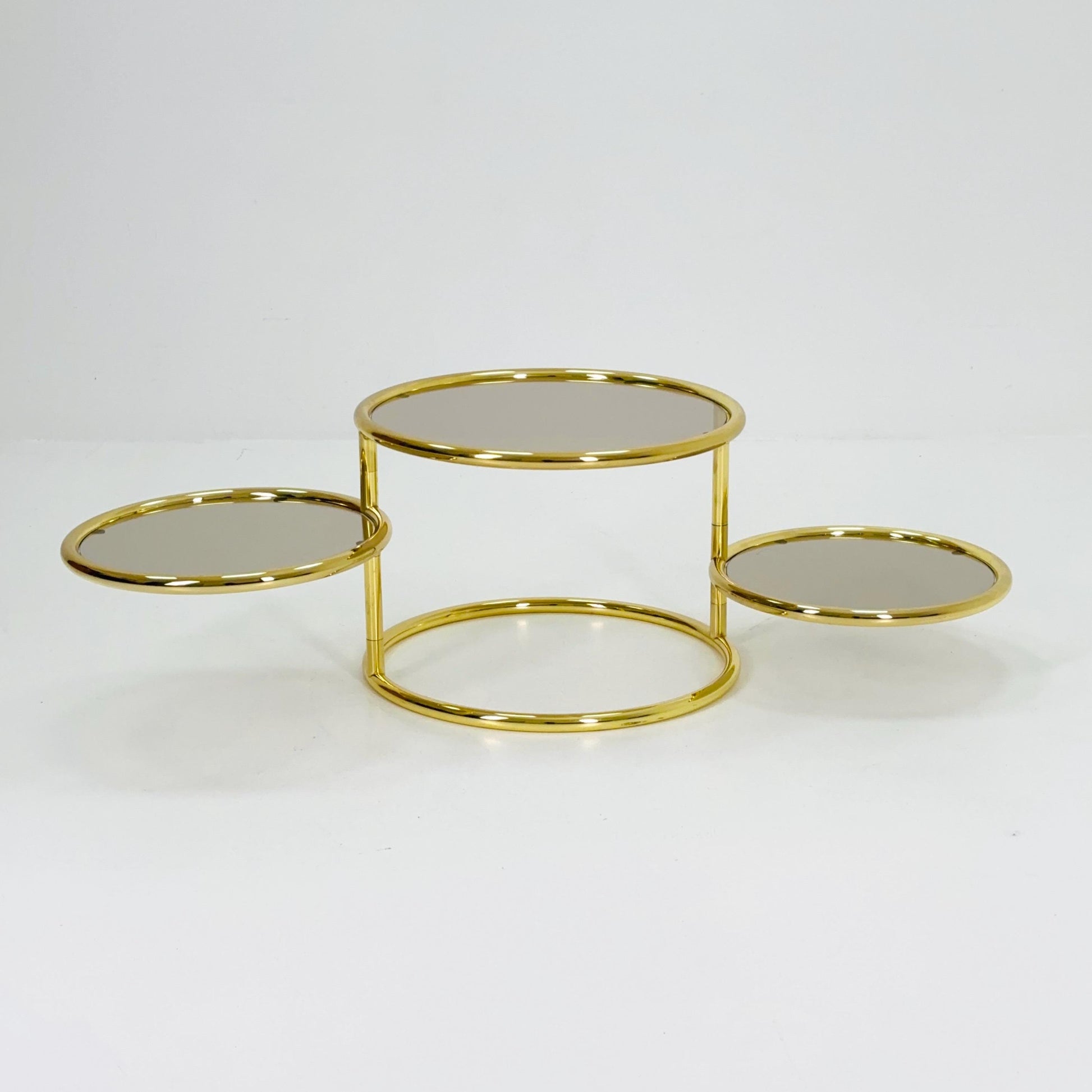 Mid Century coffee table with 3 swivel levels by Milo Baughman Italy 1970s