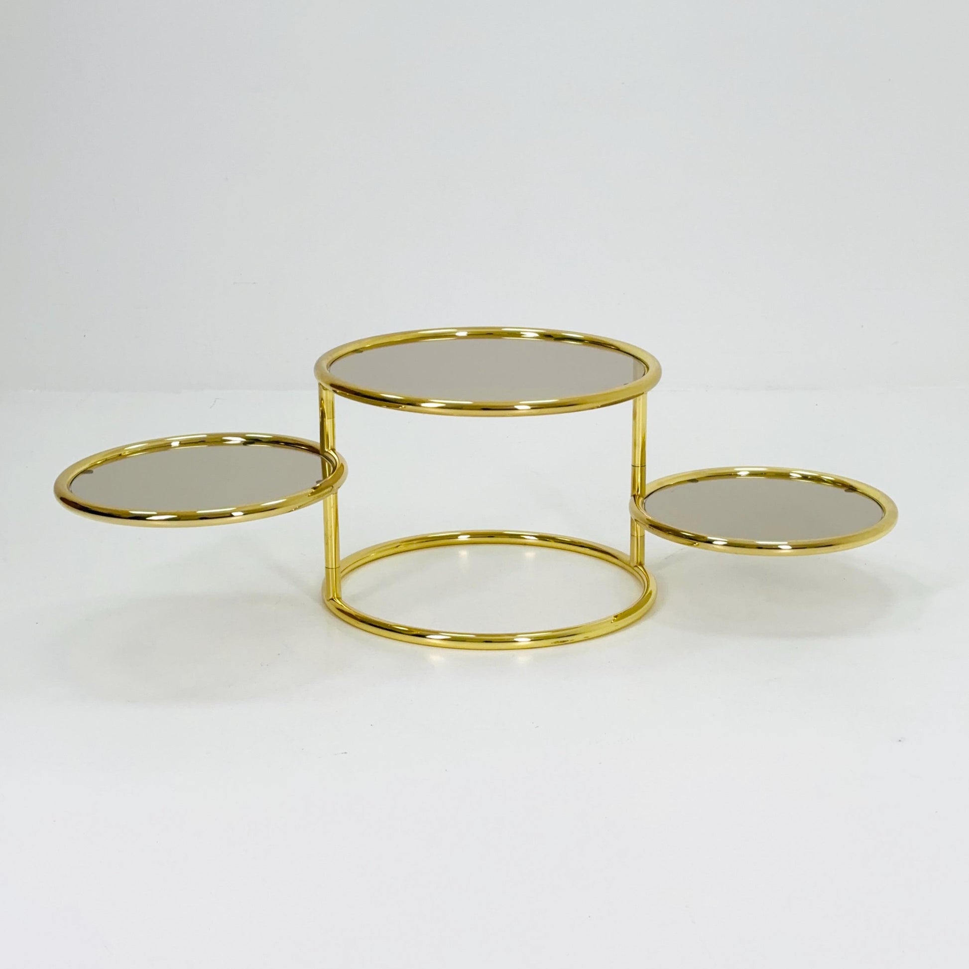 Mid Century coffee table with 3 swivel levels by Milo Baughman Italy 1970s