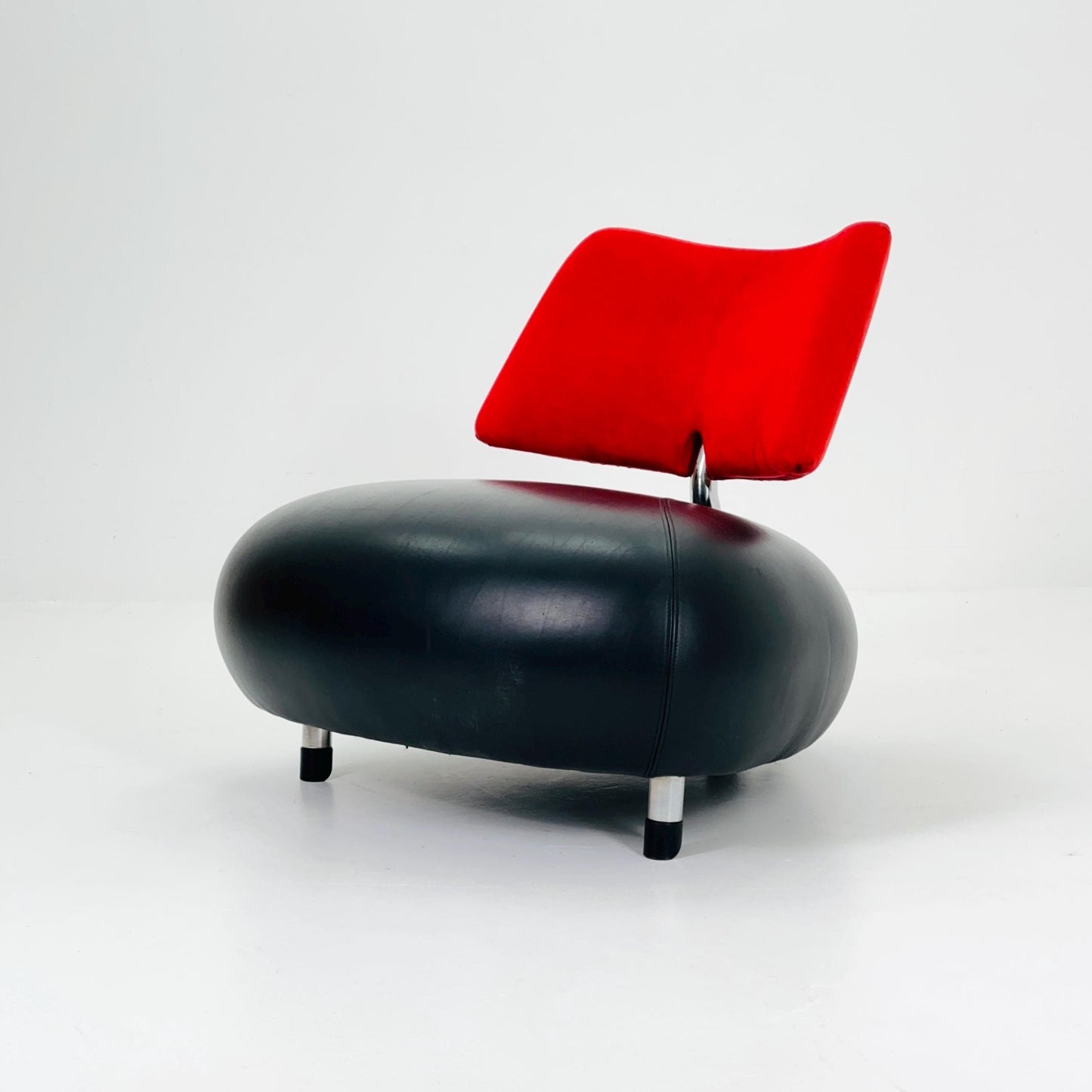 Mid century Orginal Leather Pallone lounge chairs by Roy de Scheemaker for Leolux, 1980s