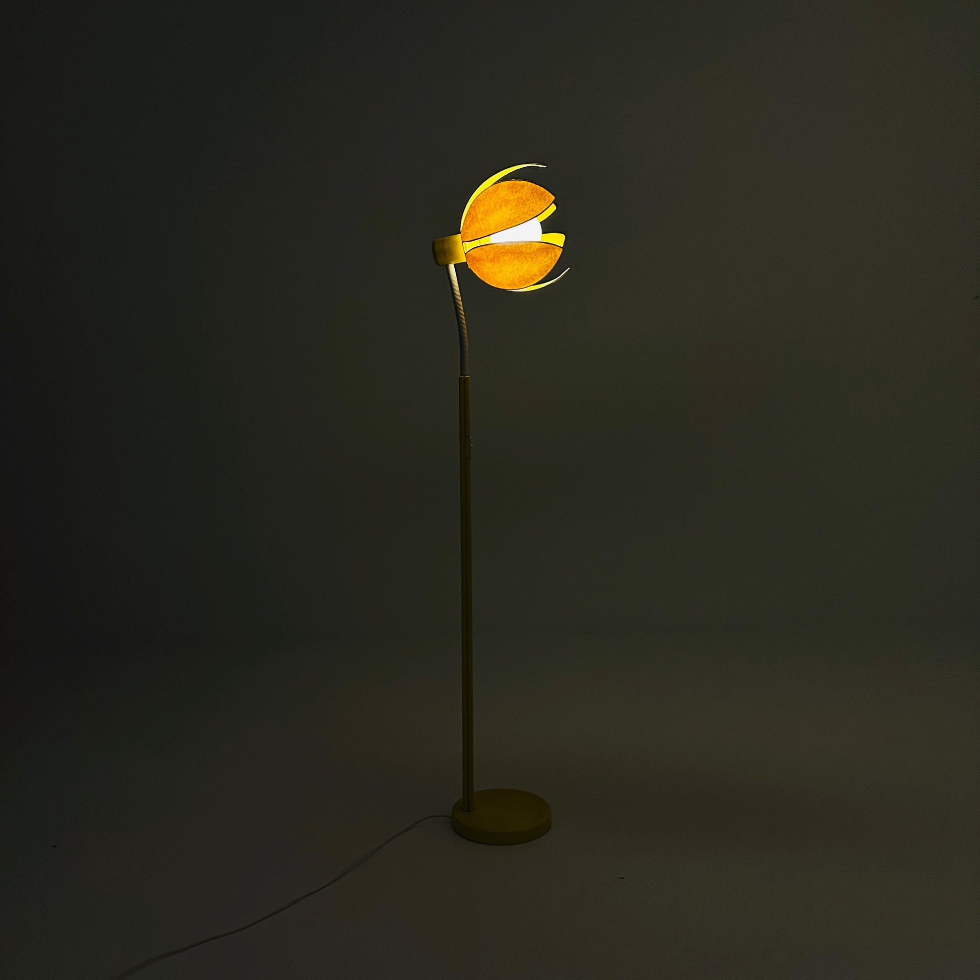 Rare Italian Cocoon Floor Lamp – Yellow Mid-Century Modern Design, 1970s