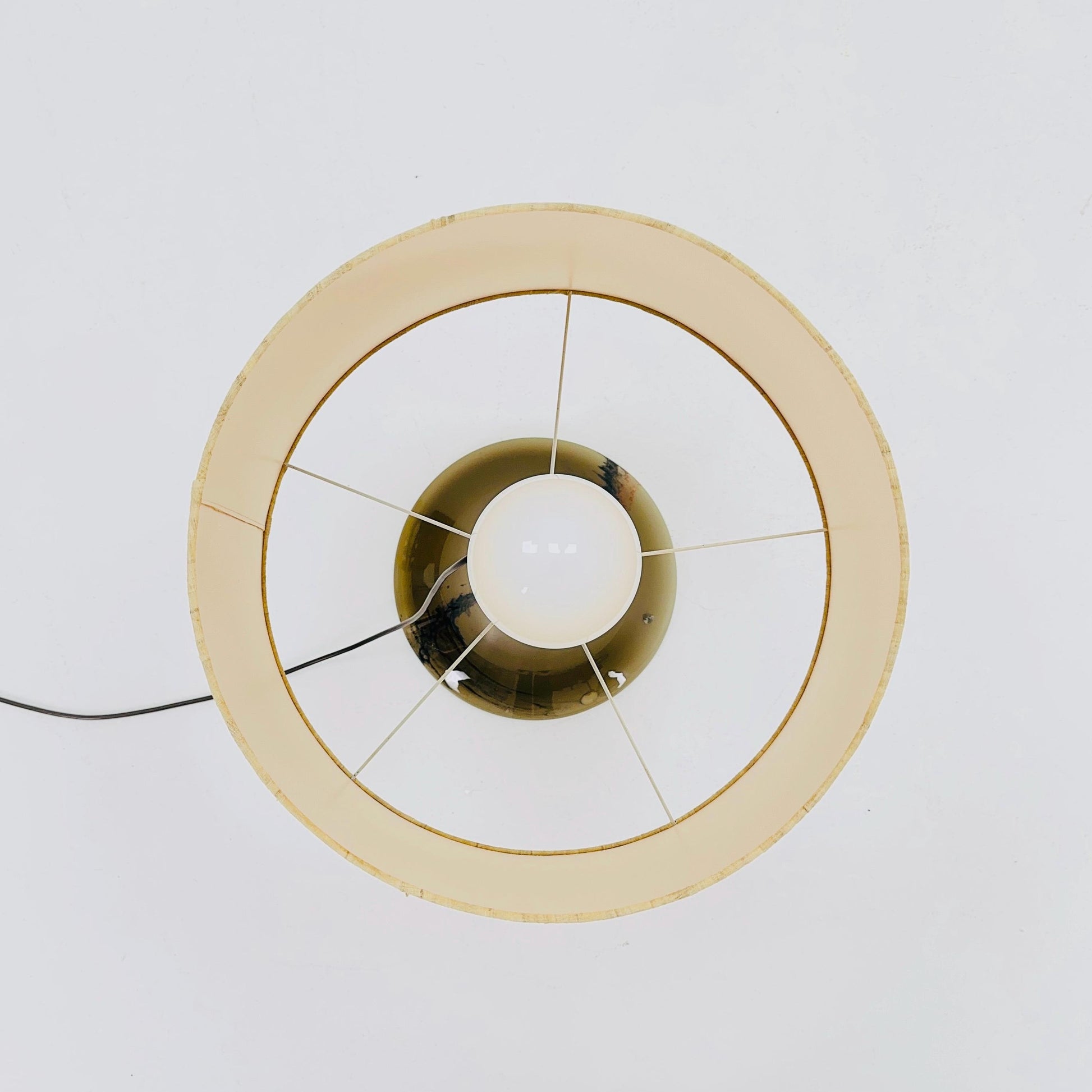 Mid-Century Murano Glass Buffet Lamp by Peill Putzler – Mouth-Blown Glass & Original Silk Shade, 1970s Germany