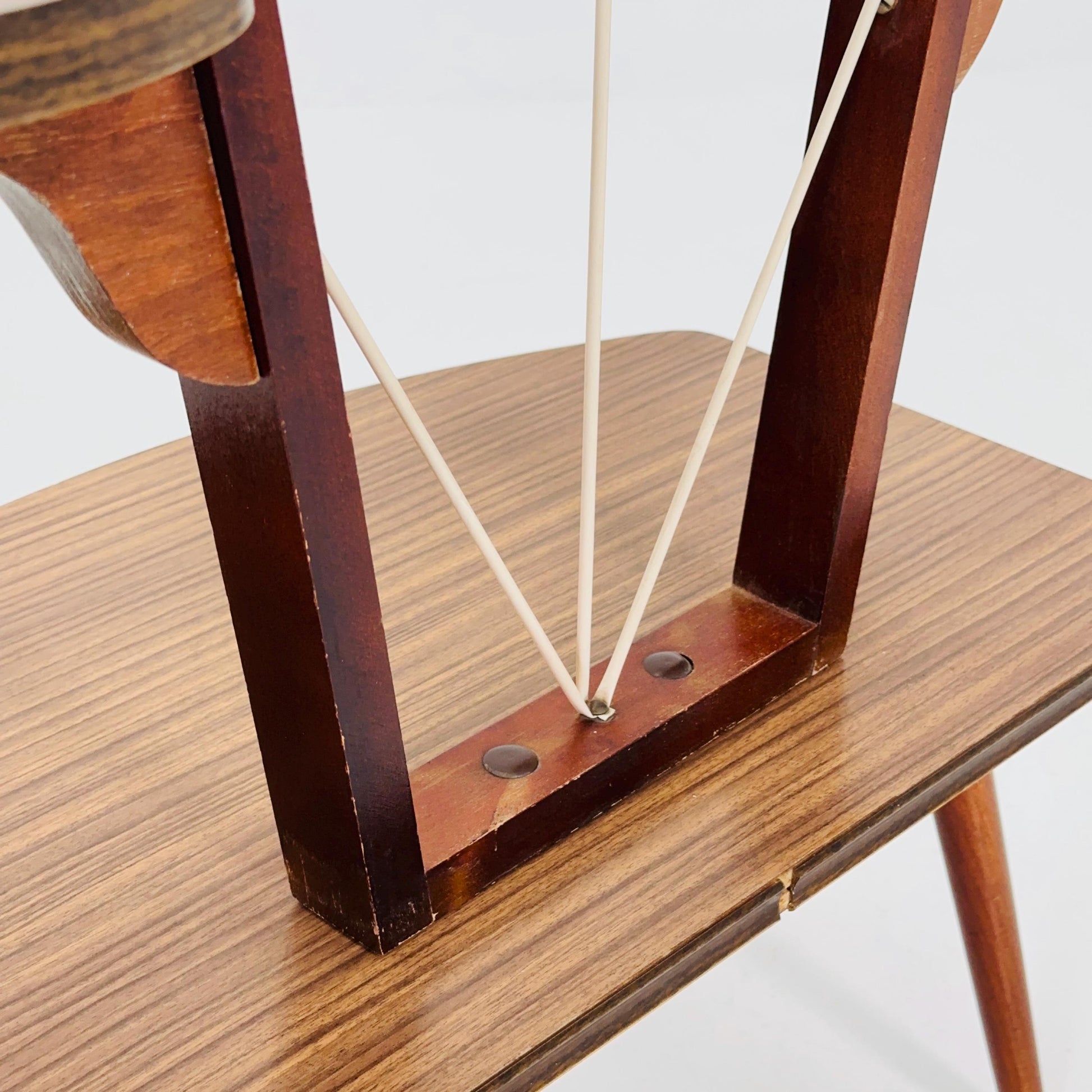 Large German Plant Stand, Brwon Vintage Mid-Century Minimalist Indoor Plant Stand Side Table Retro flower table 1950s Germany