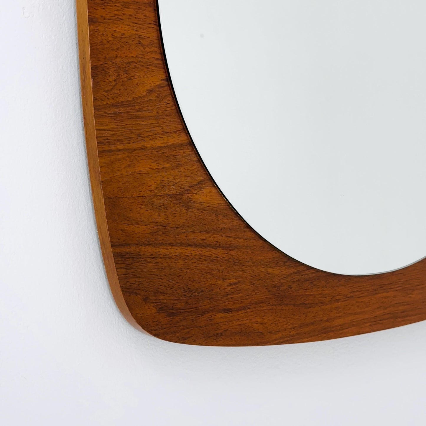 Mid-century Modern rare square wall-mounted mirror By Aksel Kjersgaard , Danish 1960s