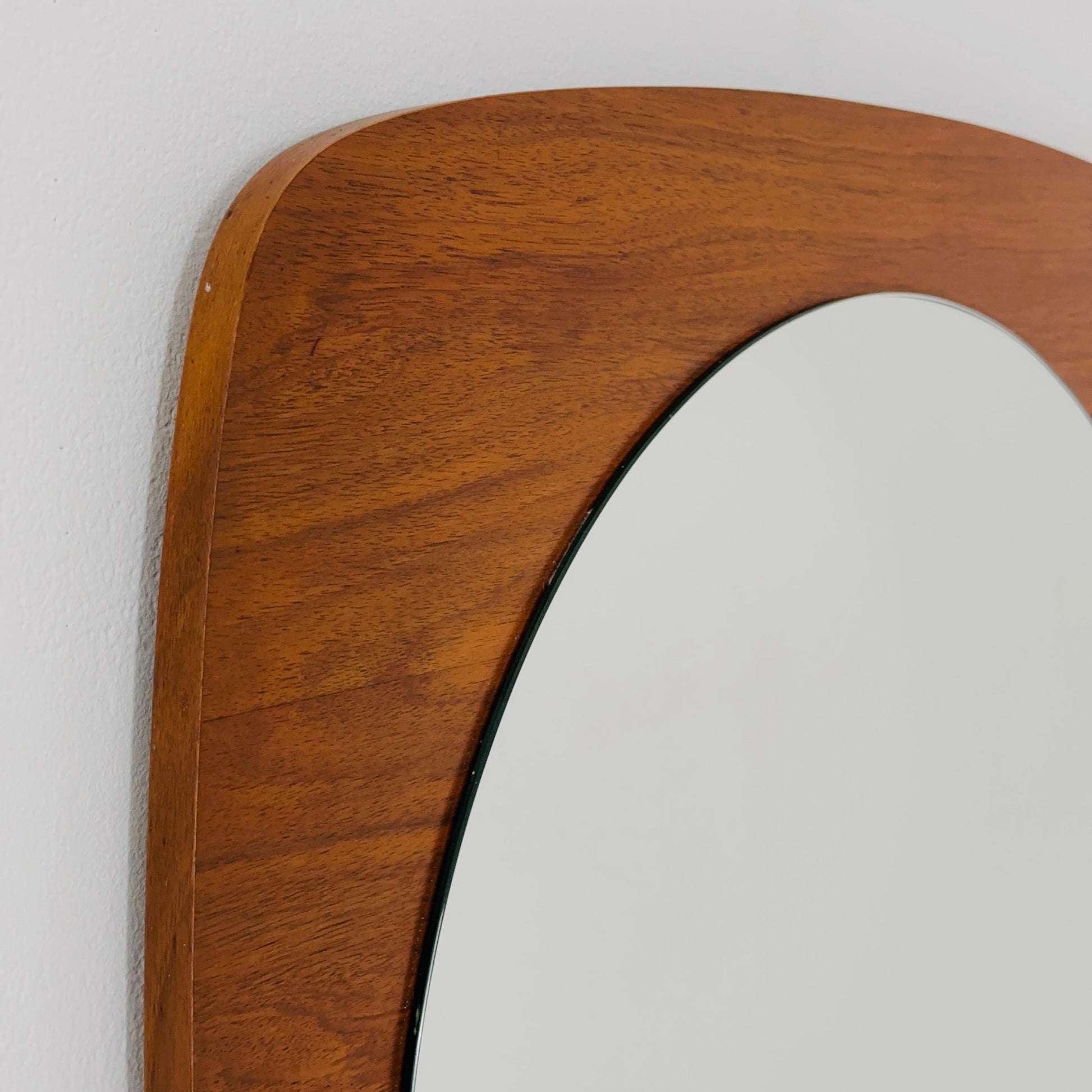 Mid-century Modern rare square wall-mounted mirror By Aksel Kjersgaard , Danish 1960s