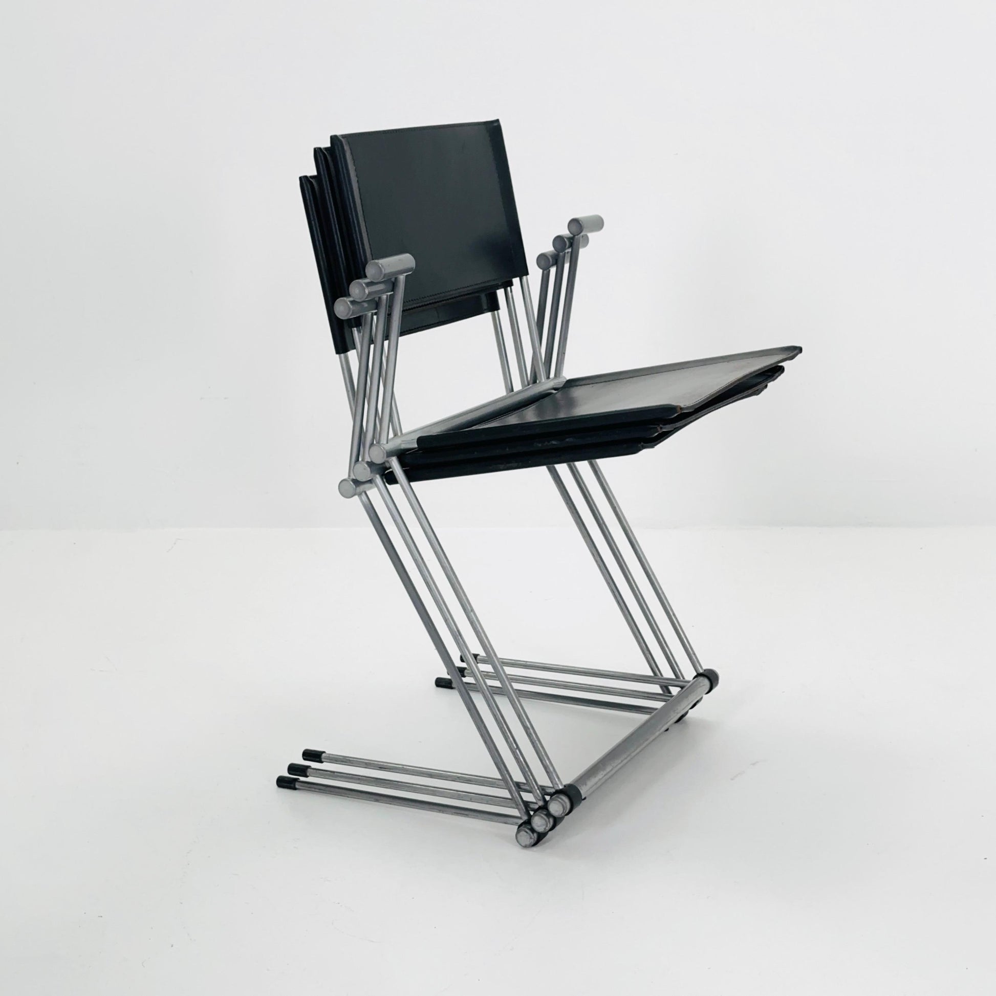 Set of 6 Ballerina Black Dining Chairs by Herbert Ohl for Matteo Grassi, Italy 1980s