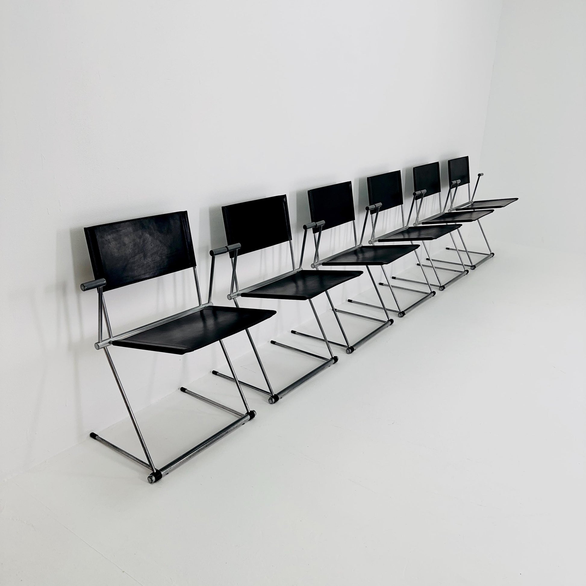 Set of 6 Ballerina Black Dining Chairs by Herbert Ohl for Matteo Grassi, Italy 1980s